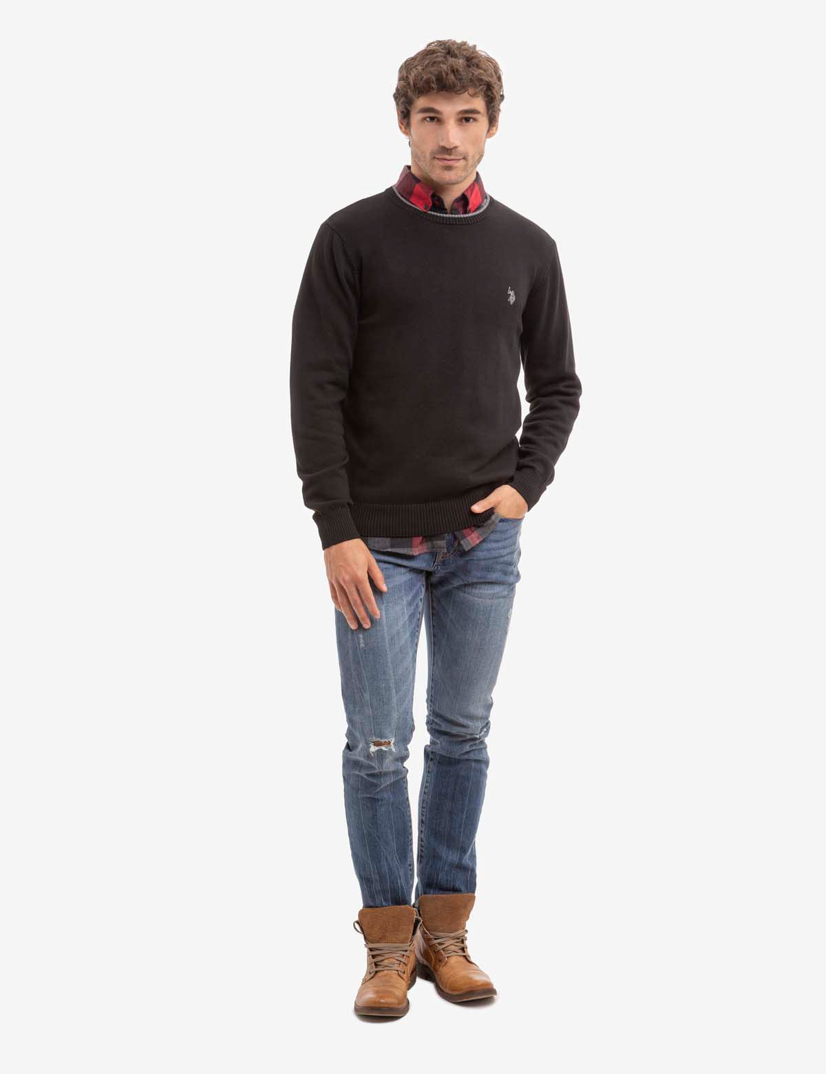 Classic Crew Neck Sweater - Soft Jersey Knit for Men & Women