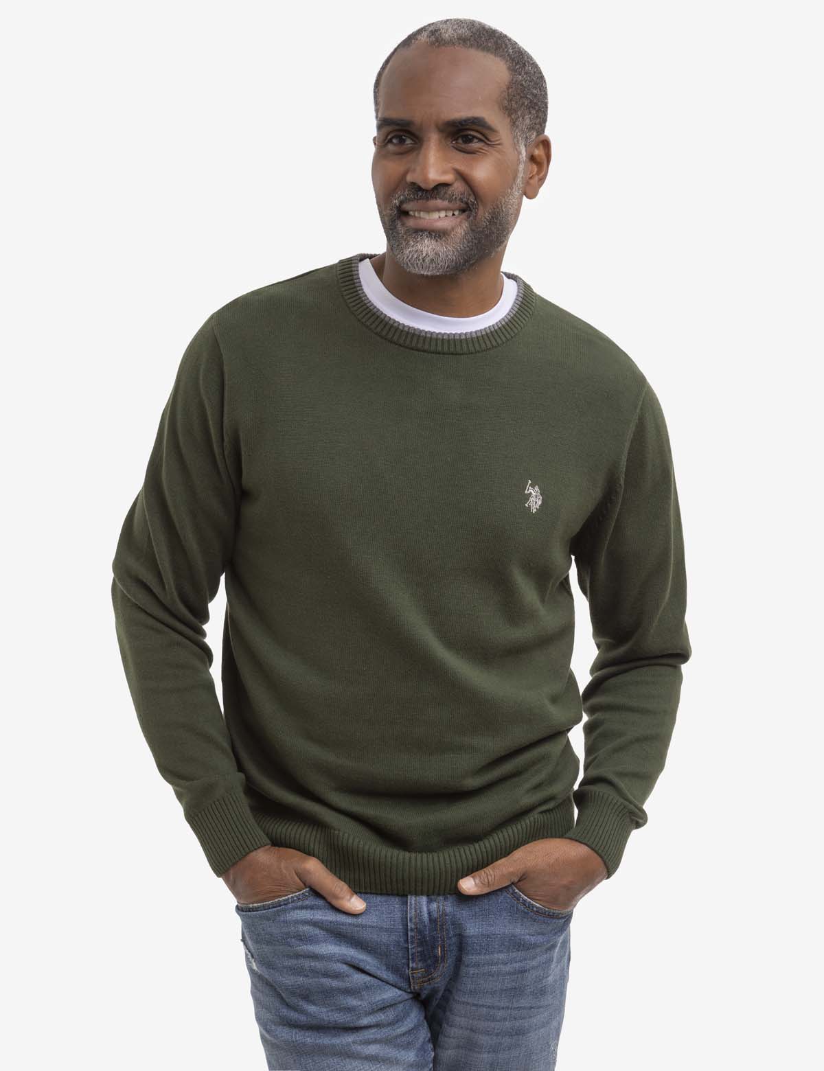Classic Crew Neck Sweater - Soft Jersey Knit for Men & Women