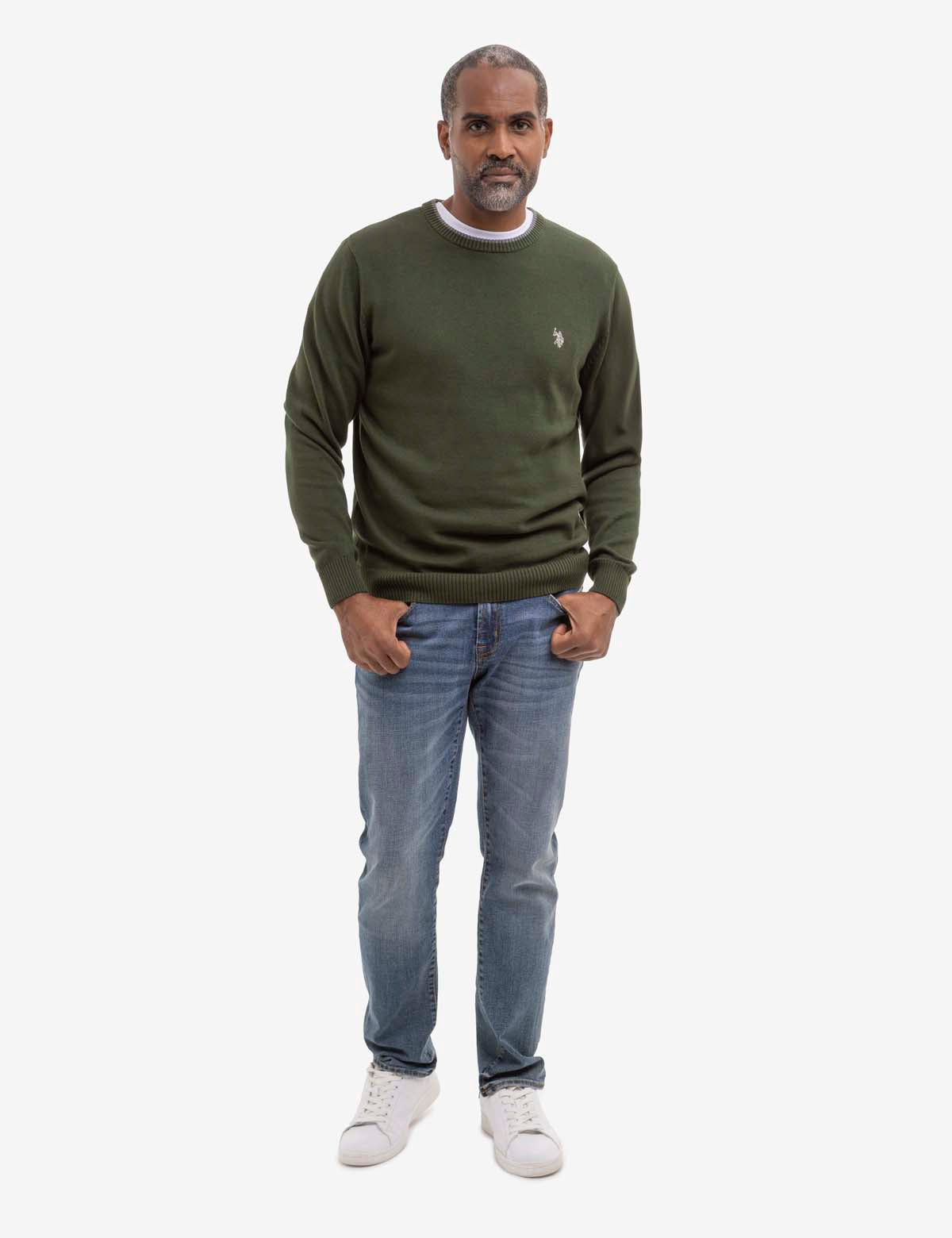 Classic Crew Neck Sweater - Soft Jersey Knit for Men & Women