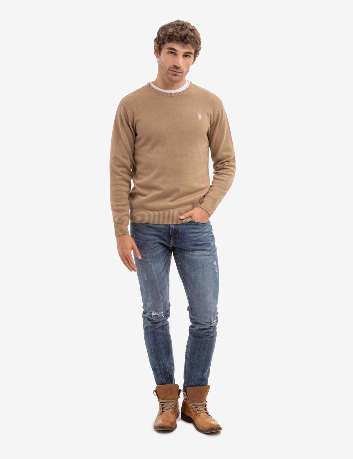 Classic Crew Neck Sweater - Soft Jersey Knit for Men & Women
