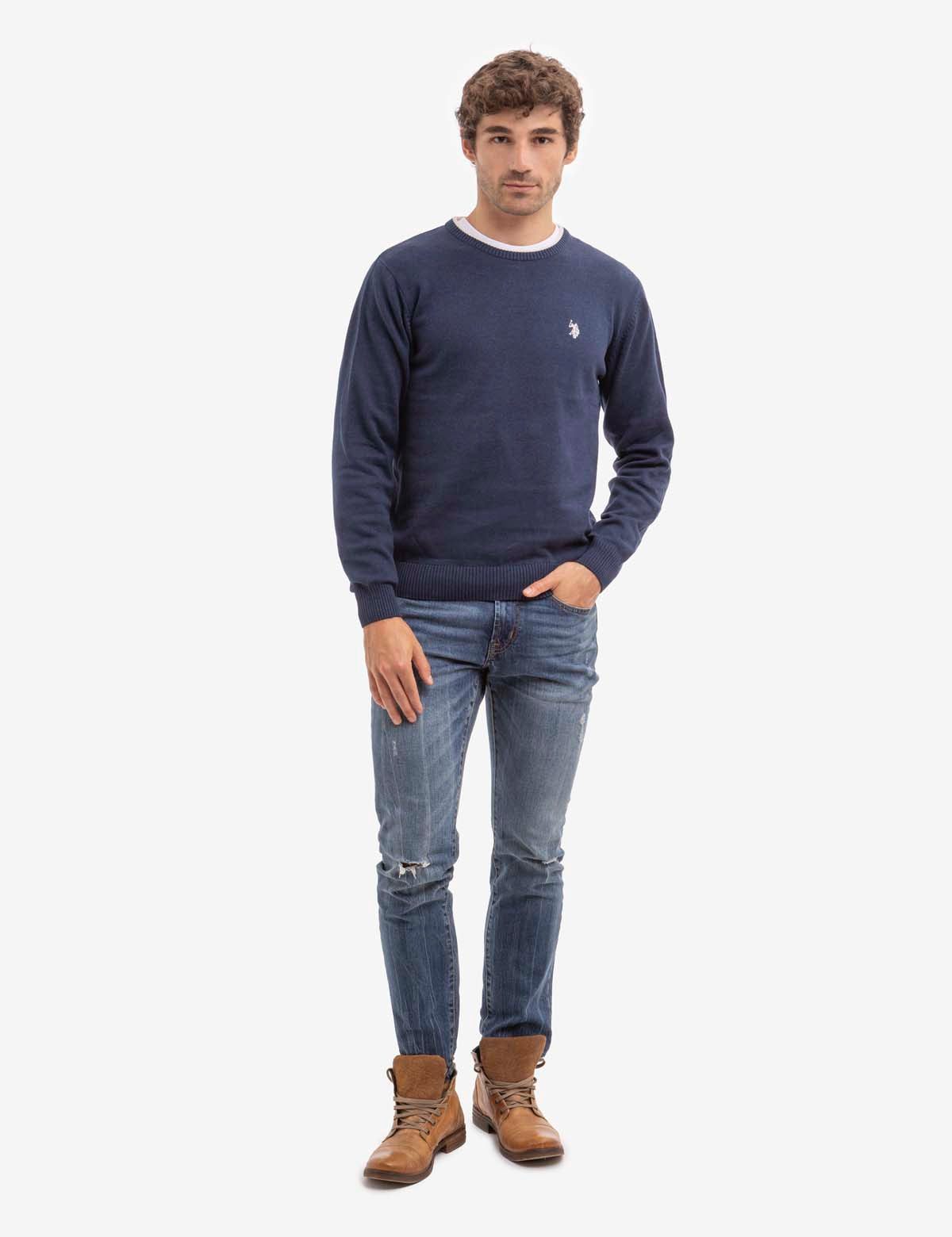 Classic Crew Neck Sweater - Soft Jersey Knit for Men & Women