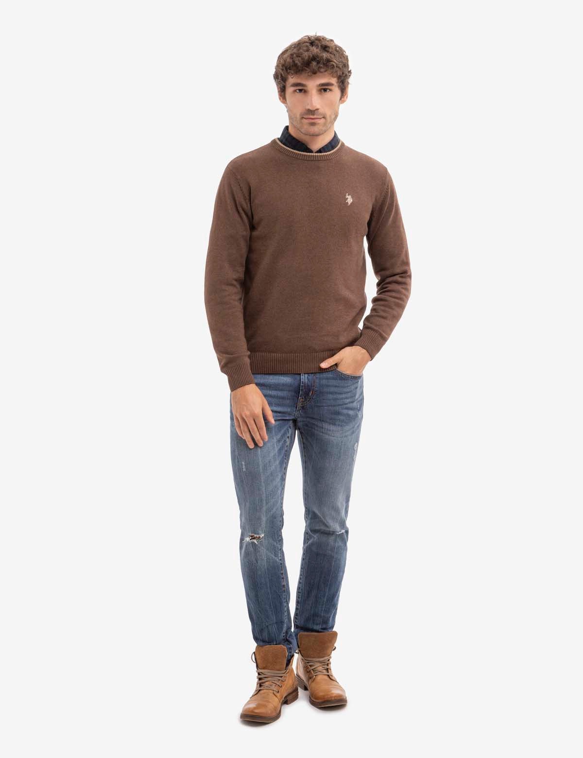 Classic Crew Neck Sweater - Soft Jersey Knit for Men & Women