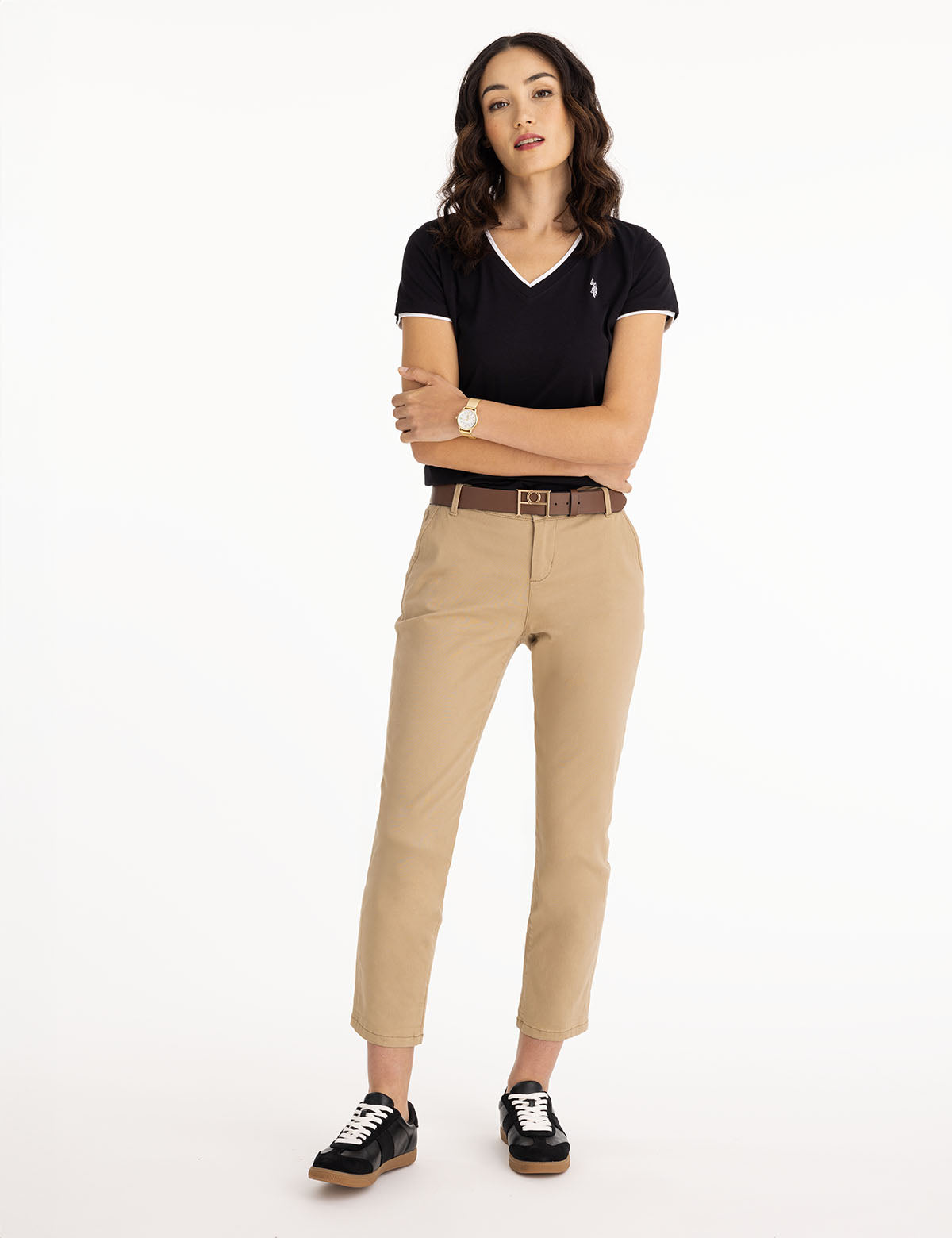 Double Band V-Neck T-Shirt for Men & Women - Stylish Casual Tee