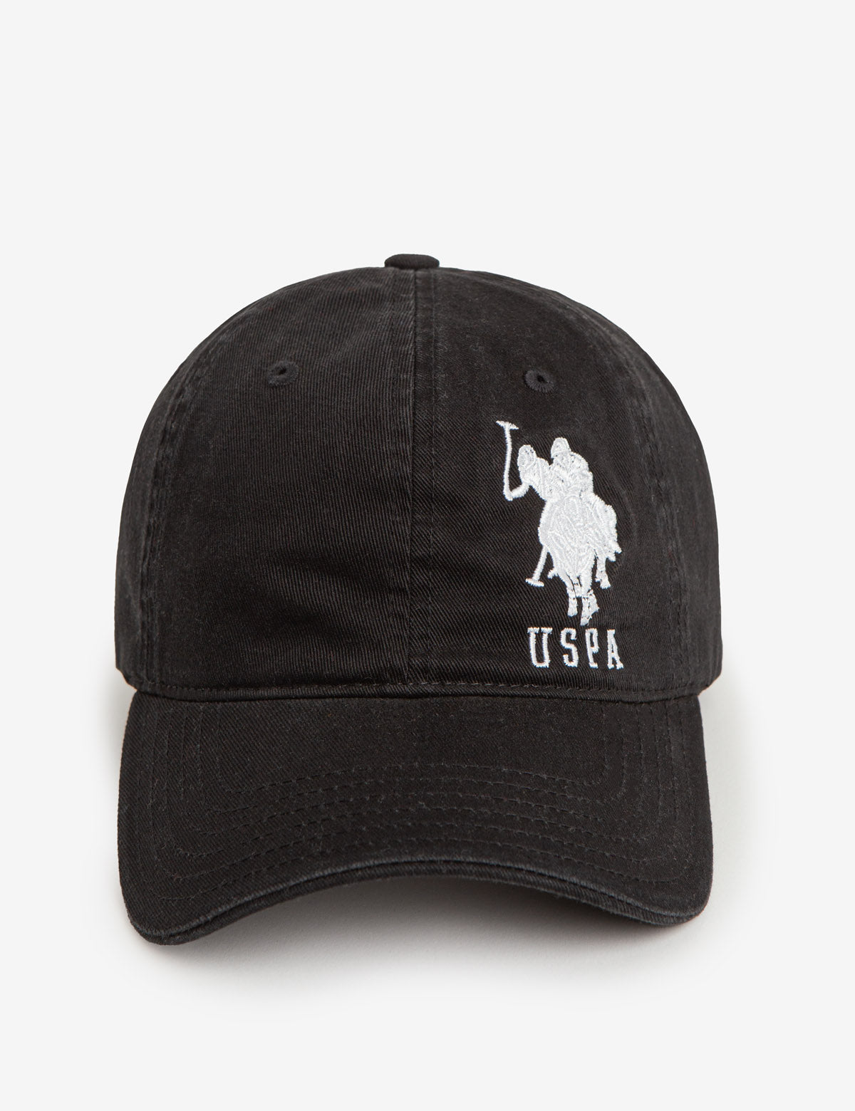 Men's Solid Color Baseball Cap with Large Embroidered Logo