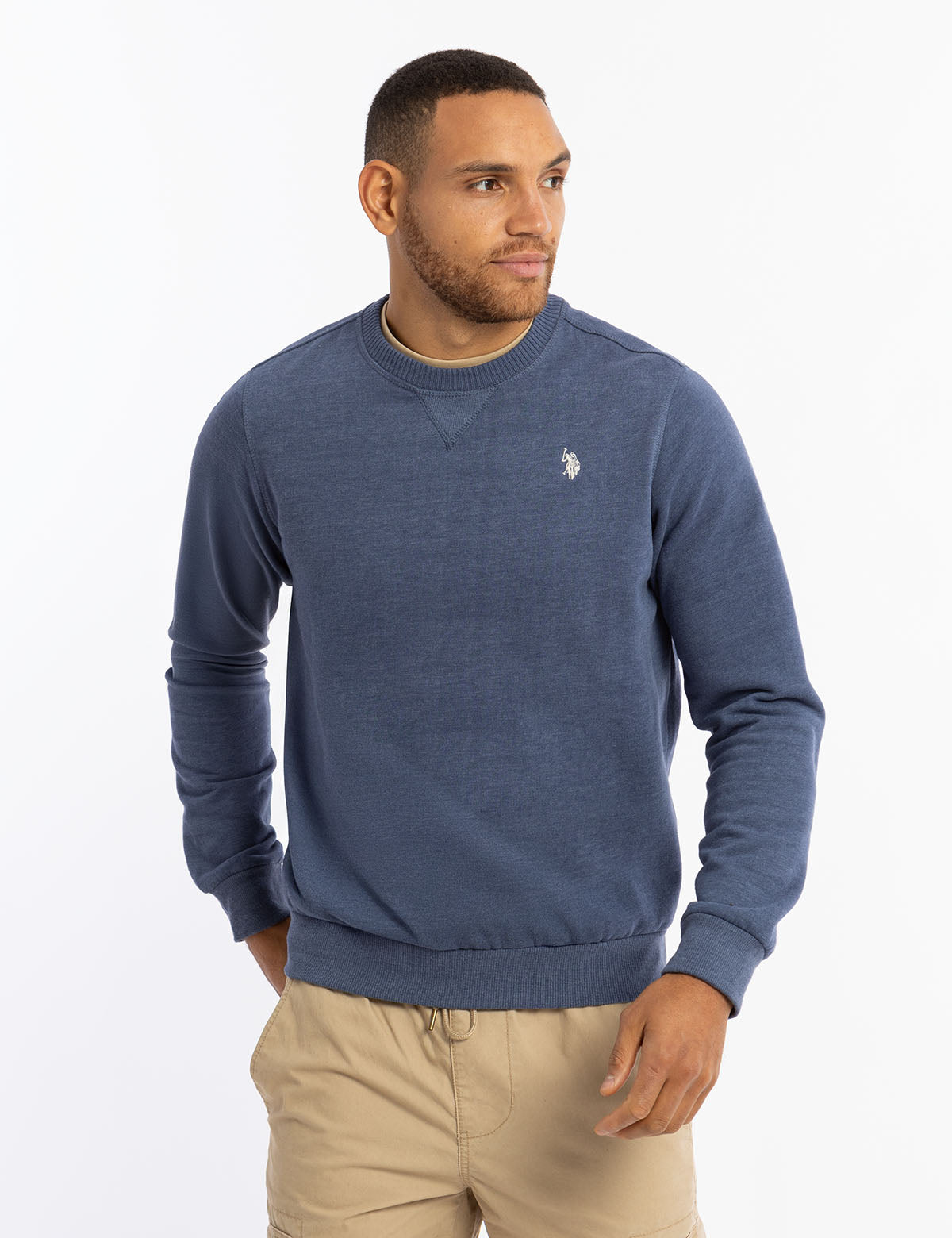 Peached Fleece Crew Neck Sweater | Soft Solid Pullover