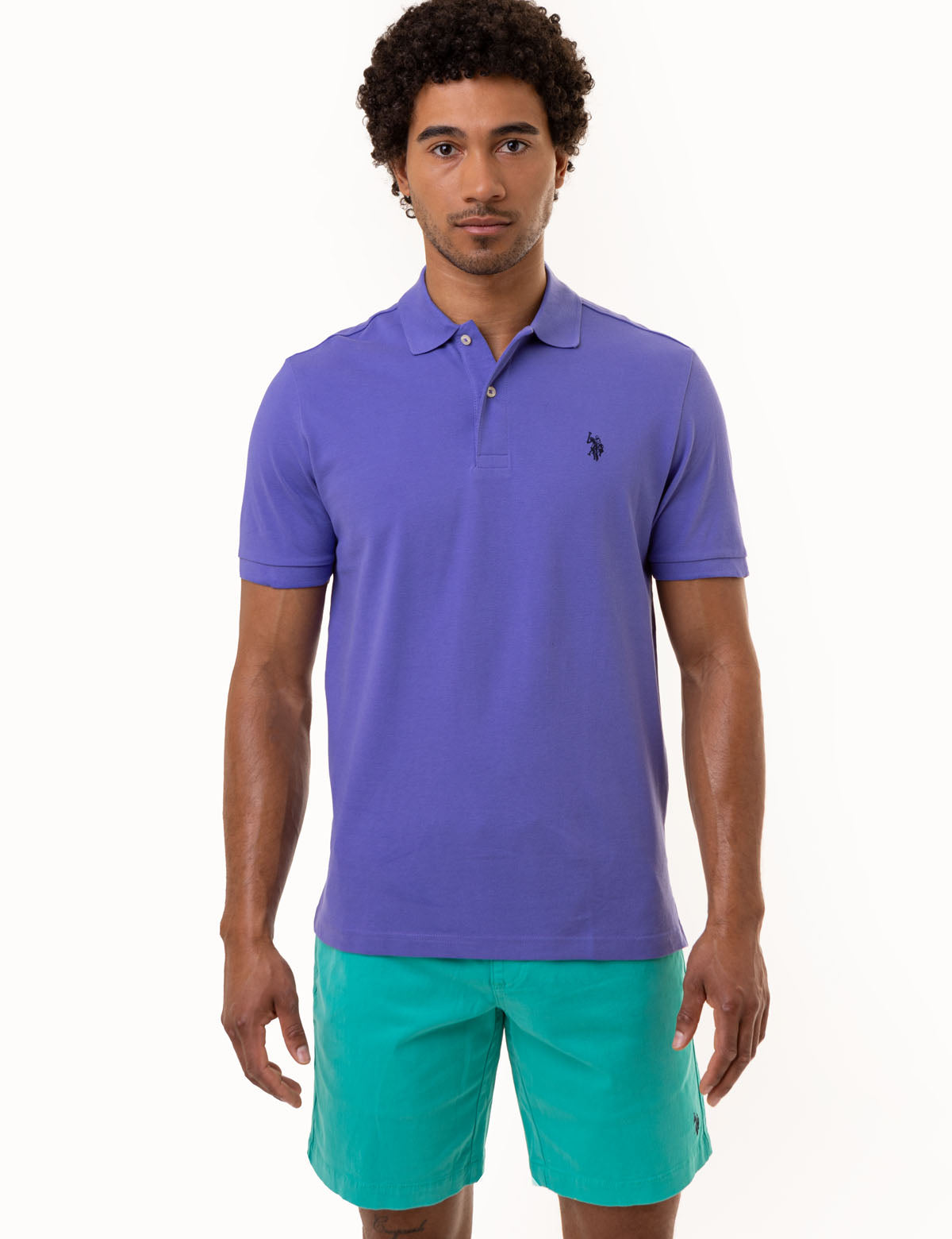 Men's Solid Pique Polo Shirt with Small Logo