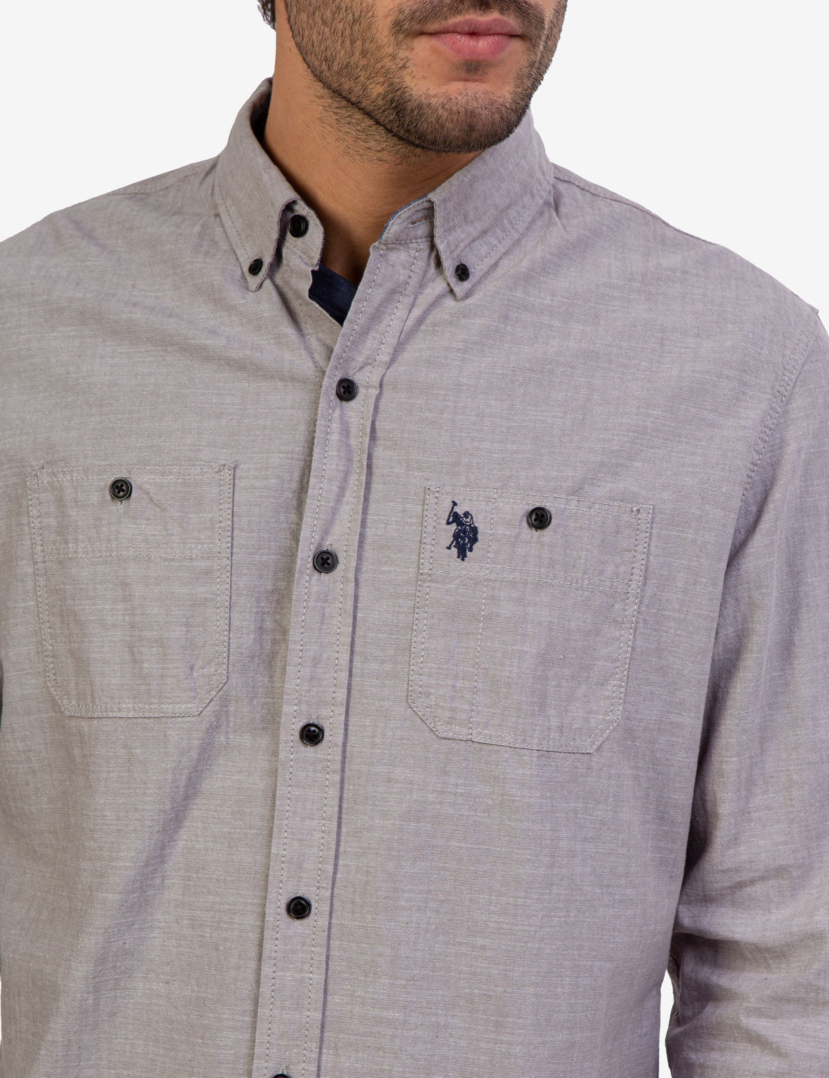 Men's Solid Slub Canvas Long Sleeve Shirt - Casual Comfort Fit