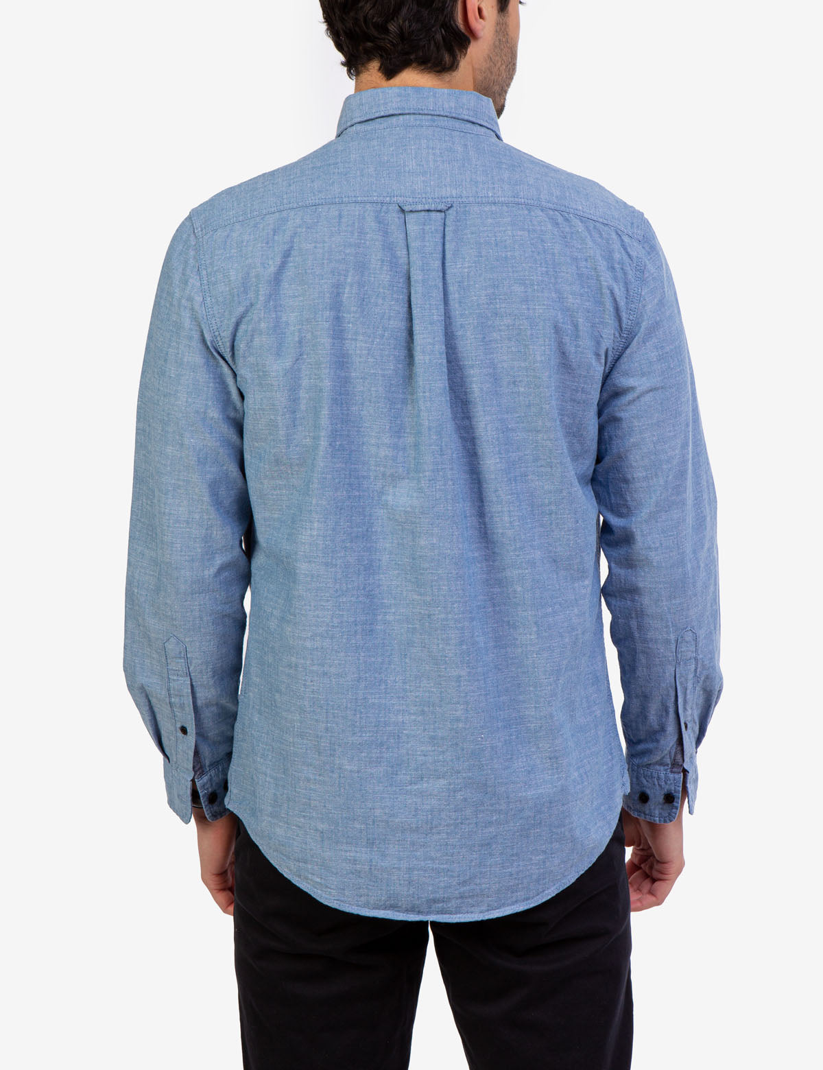 Men's Solid Slub Canvas Long Sleeve Shirt - Casual Comfort Fit