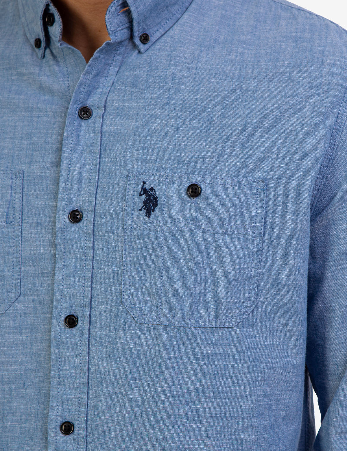 Men's Solid Slub Canvas Long Sleeve Shirt - Casual Comfort Fit