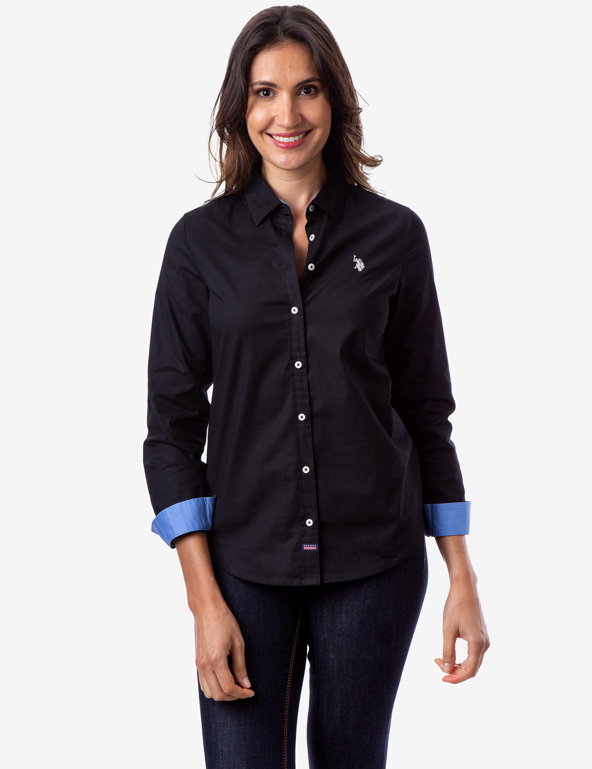 Men's Stretch Poplin Button-Up Shirt with Contrast Trim