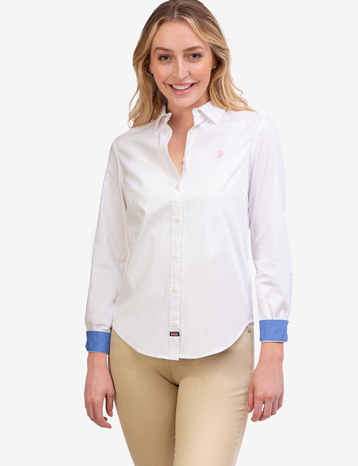Men's Stretch Poplin Button-Up Shirt with Contrast Trim