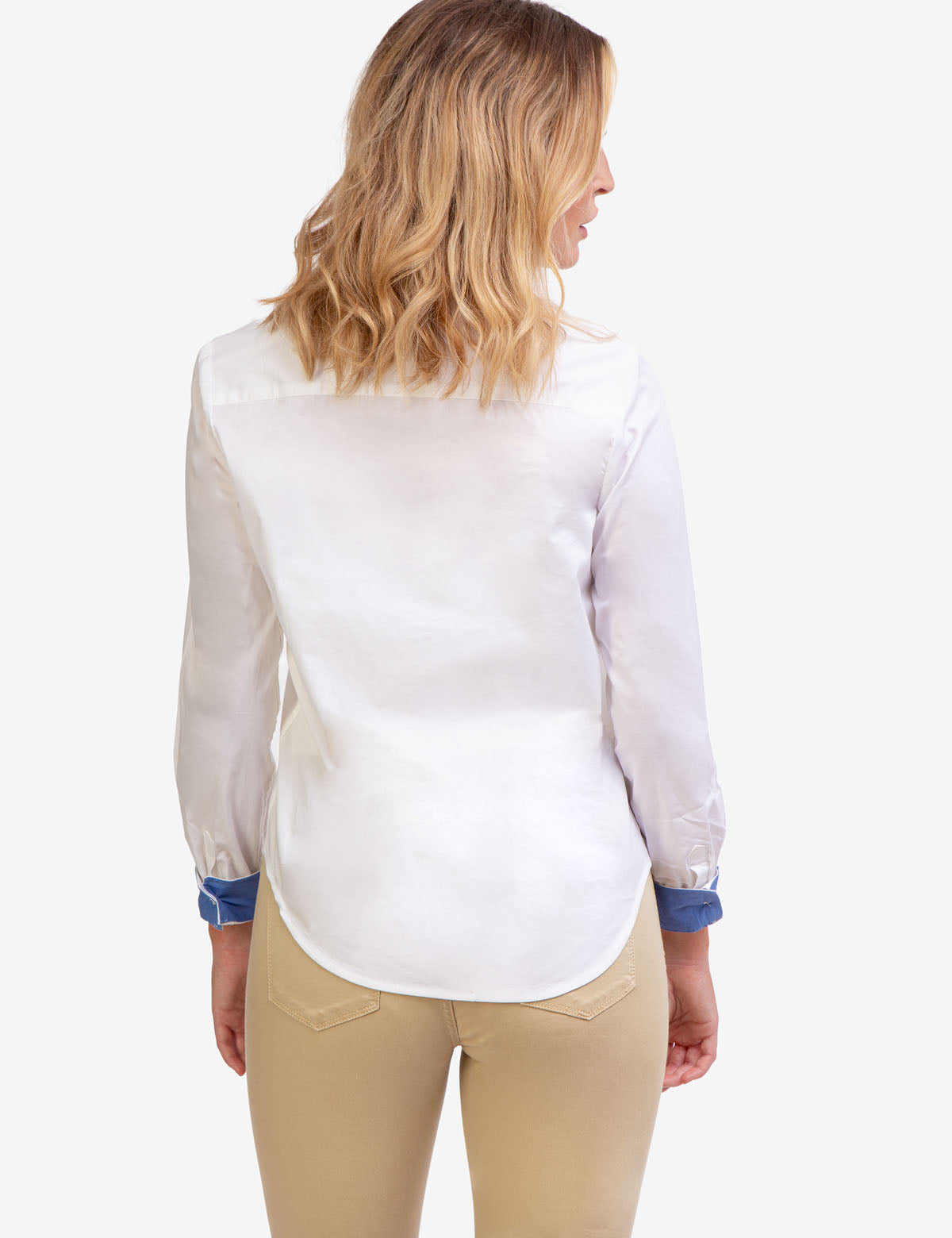 Men's Stretch Poplin Button-Up Shirt with Contrast Trim