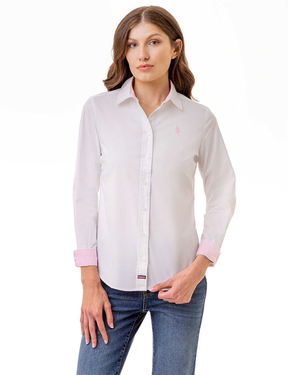 Men's Stretch Poplin Button-Up Shirt with Contrast Trim