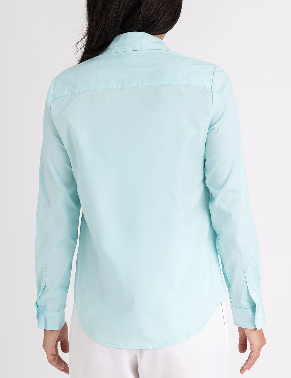 Men's Stretch Poplin Button-Up Shirt with Contrast Trim