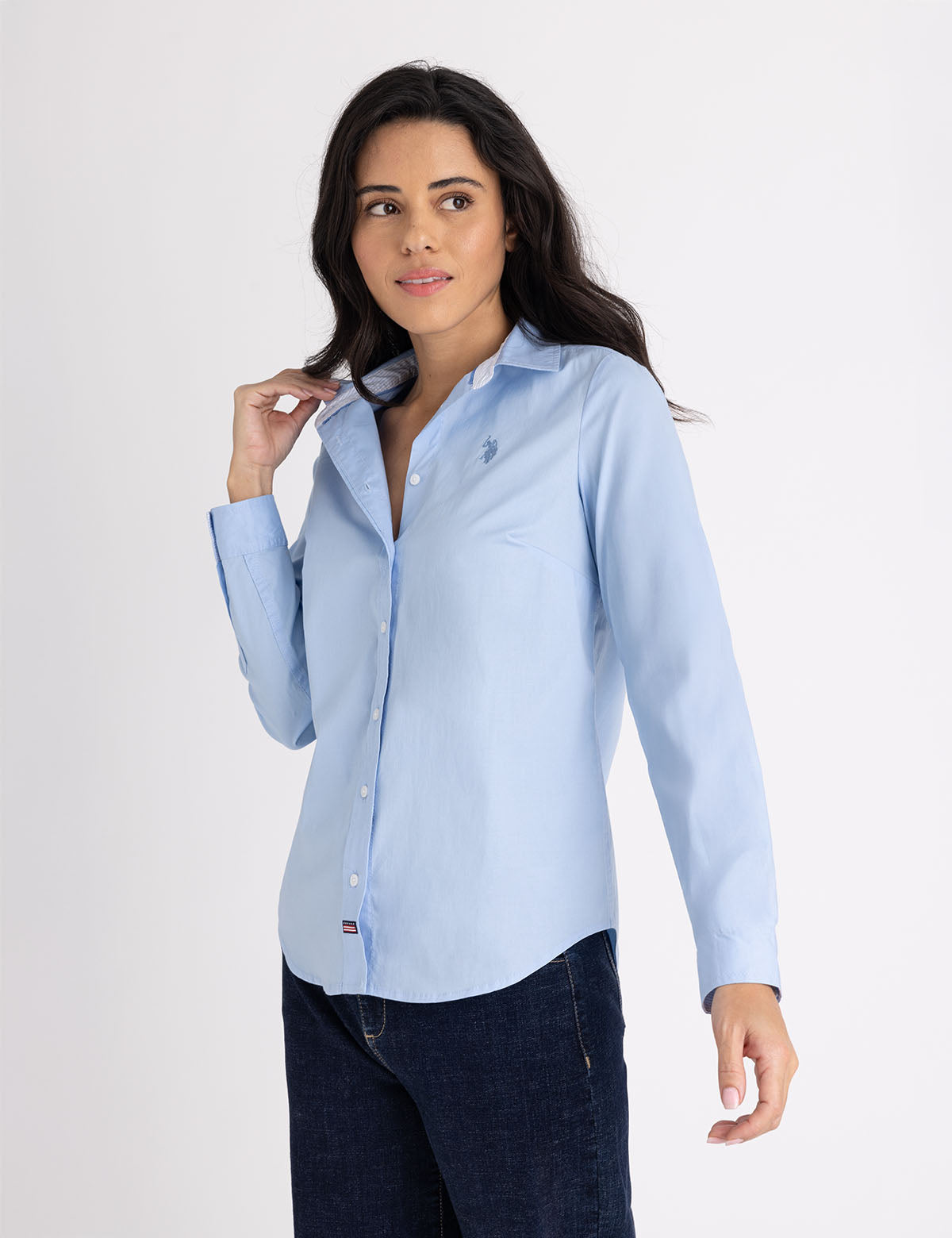 Men's Stretch Poplin Button-Up Shirt with Contrast Trim