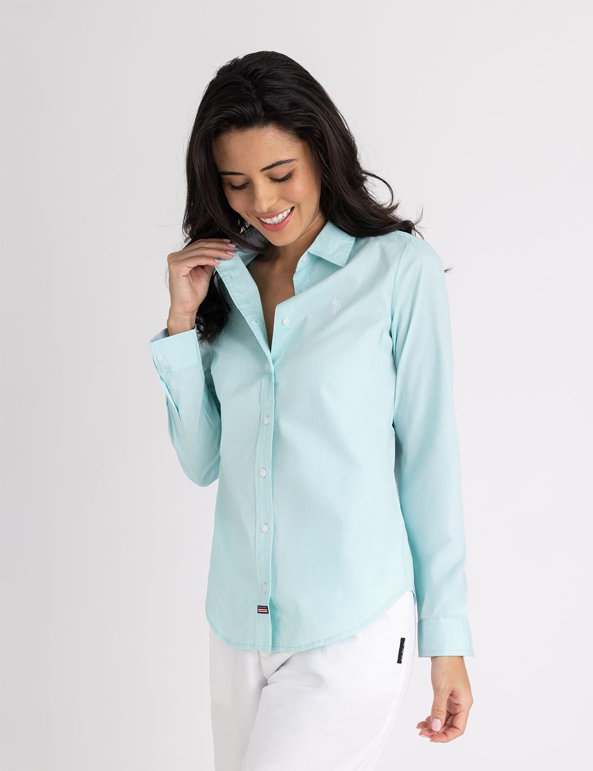 Men's Stretch Poplin Button-Up Shirt with Contrast Trim