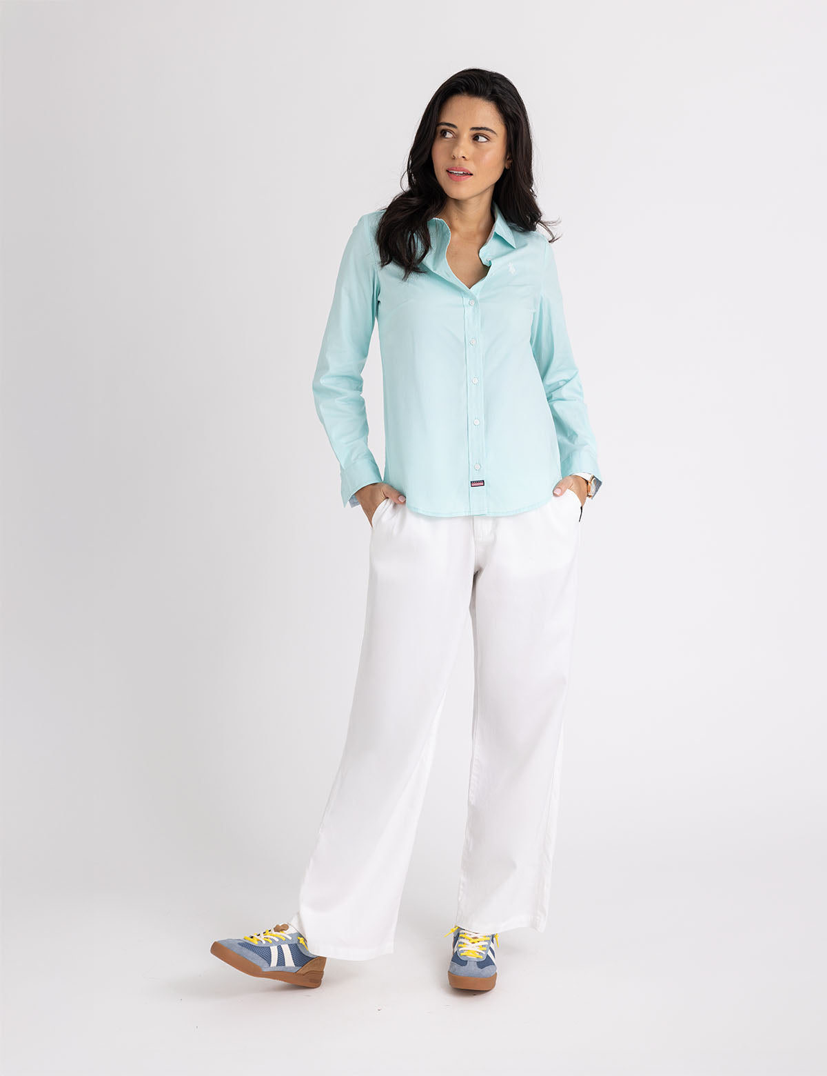 Men's Stretch Poplin Button-Up Shirt with Contrast Trim