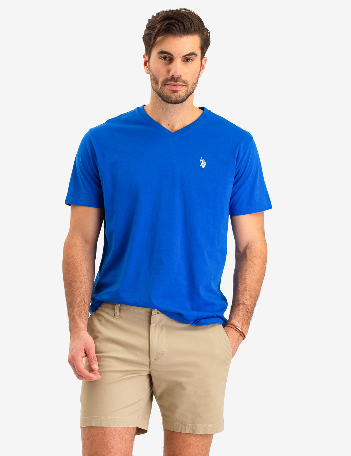 Classic Solid V-Neck T-Shirt for Men & Women