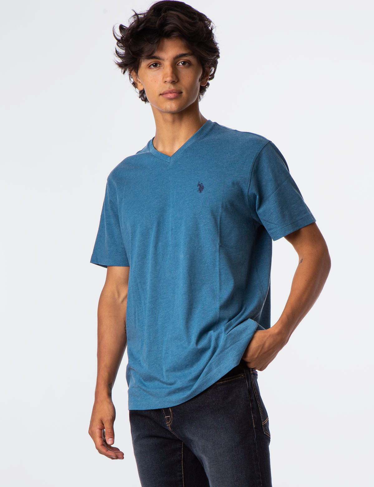 Classic Solid V-Neck T-Shirt for Men & Women