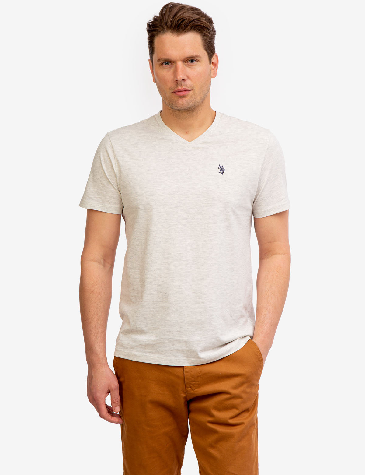 Classic Solid V-Neck T-Shirt for Men & Women