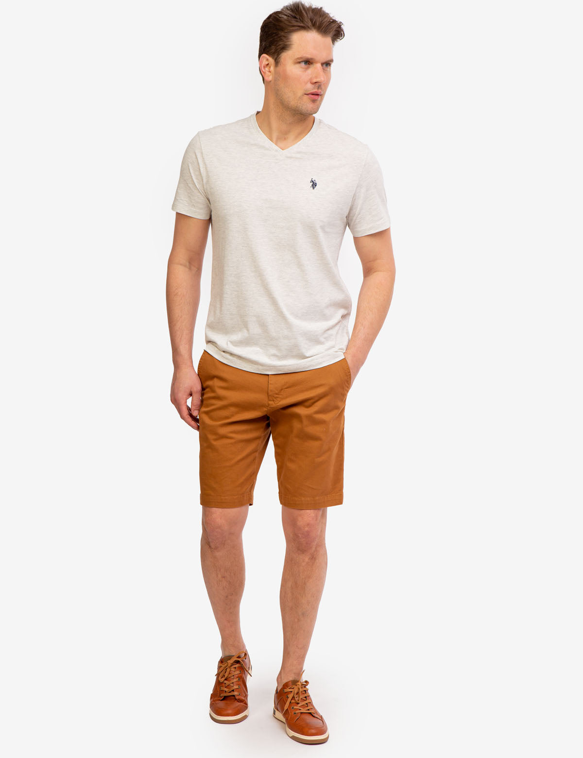 Classic Solid V-Neck T-Shirt for Men & Women