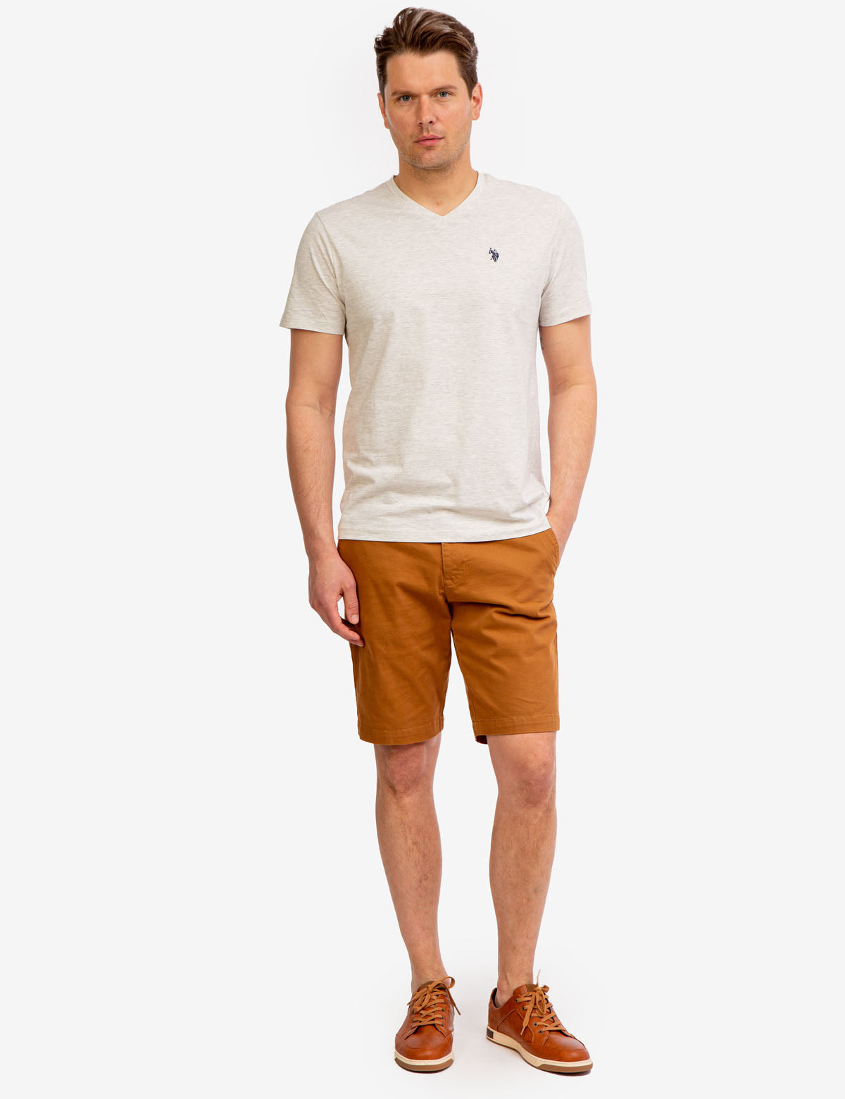 Classic Solid V-Neck T-Shirt for Men & Women