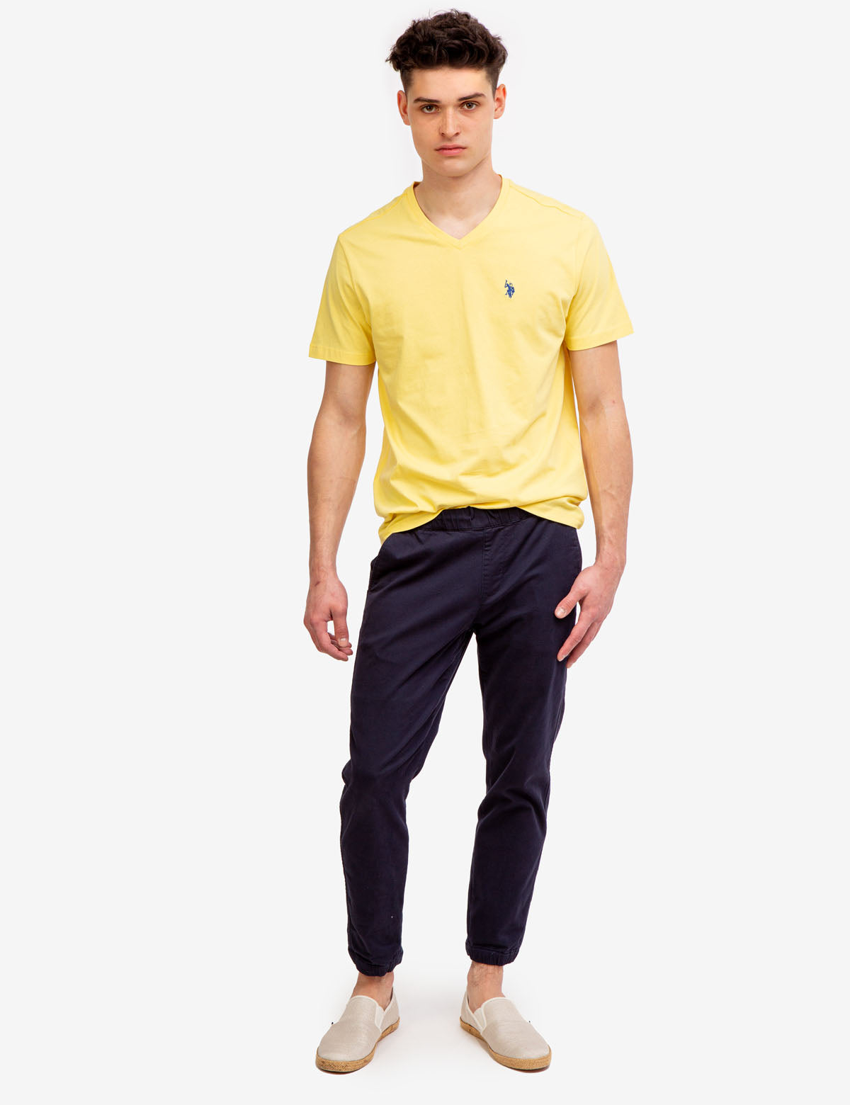 Classic Solid V-Neck T-Shirt for Men & Women