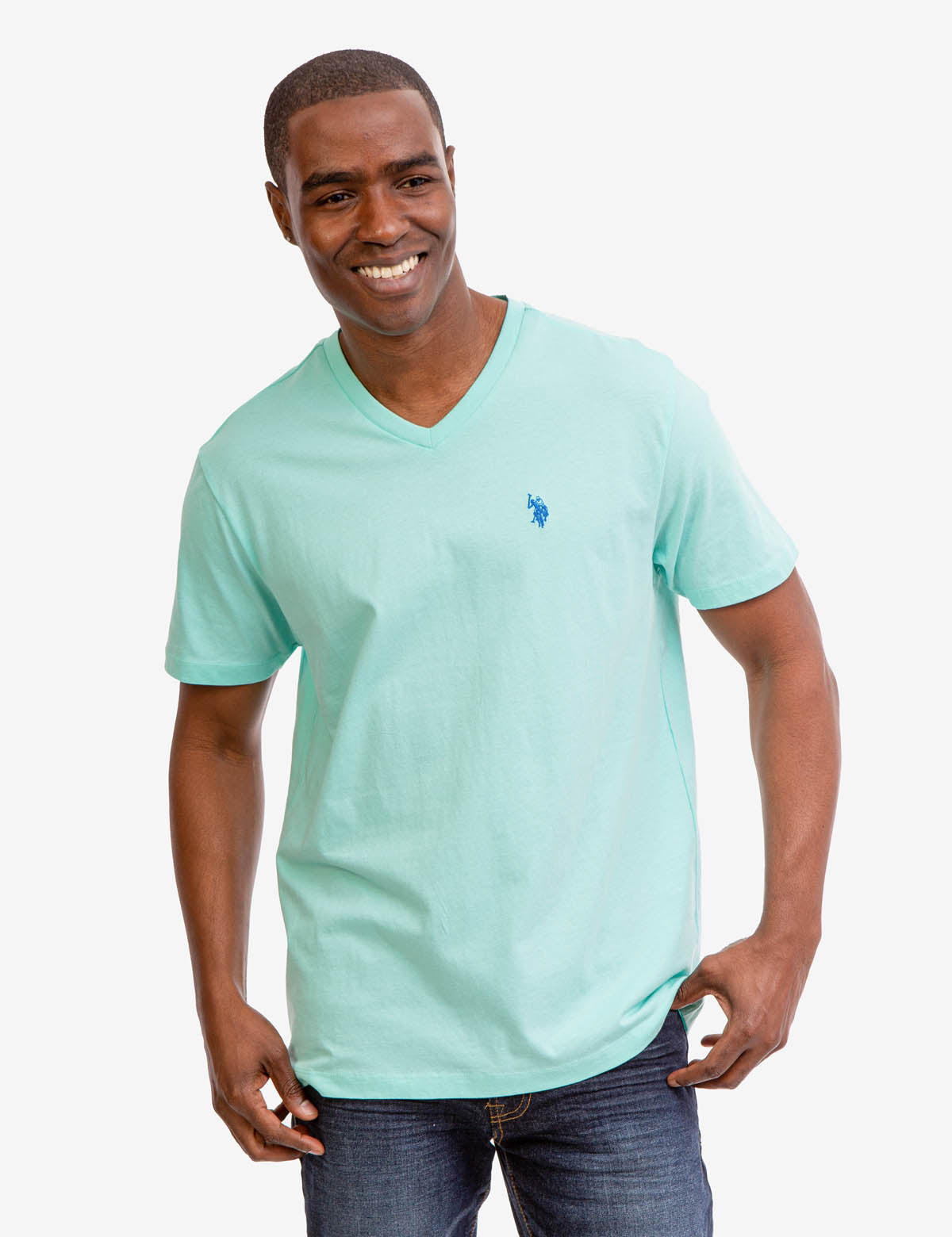 Classic Solid V-Neck T-Shirt for Men & Women