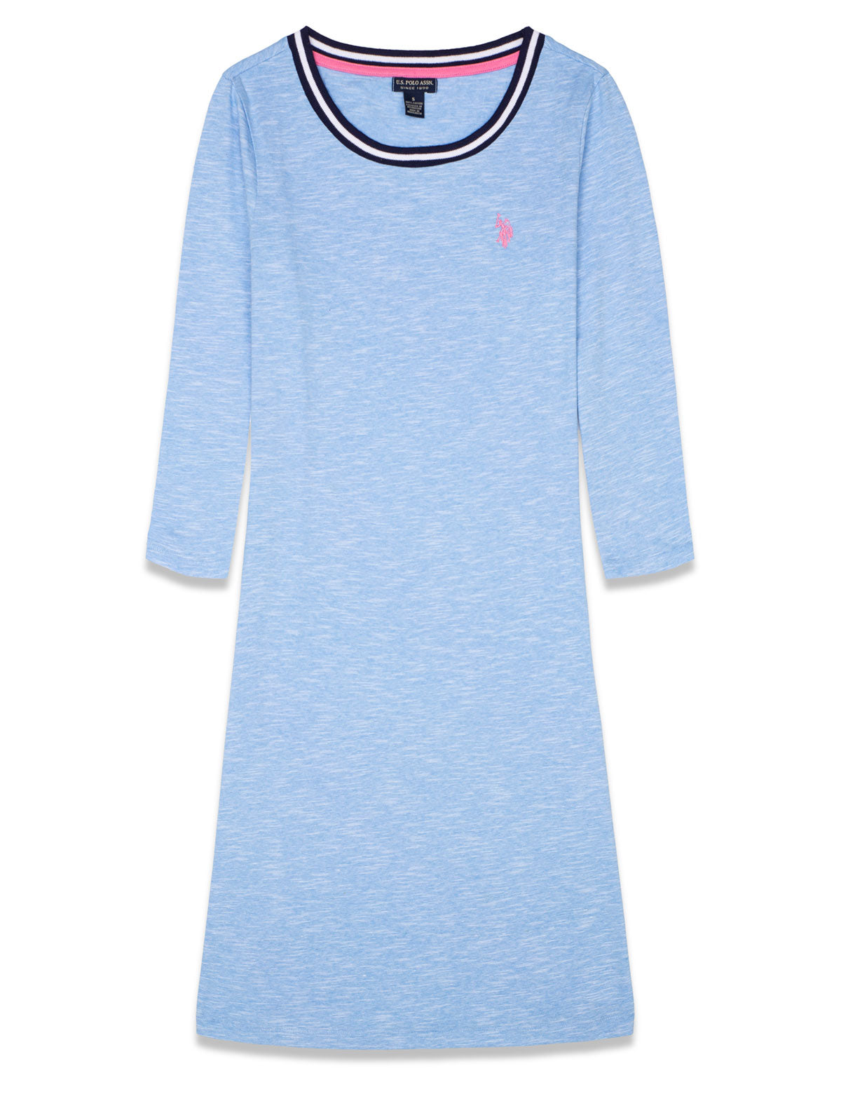 Space Dye Round Neck 3/4 Sleeve Dress
