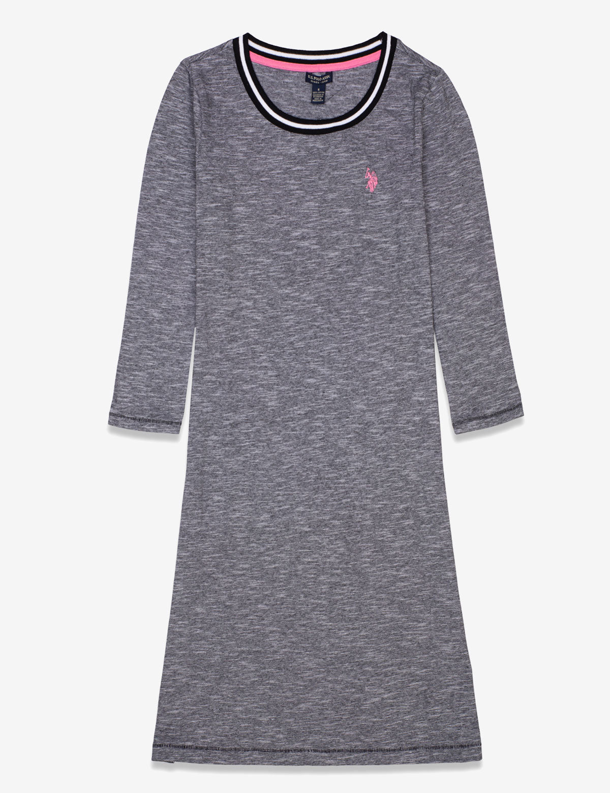 Space Dye Round Neck 3/4 Sleeve Dress