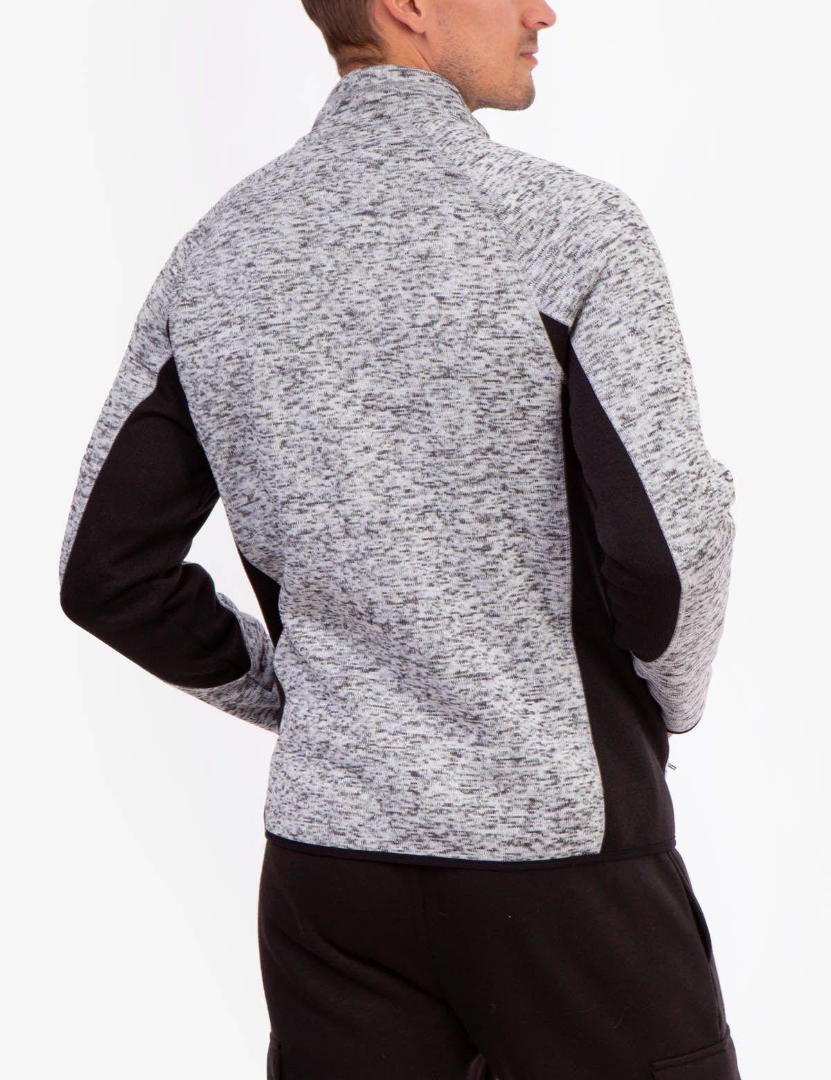 Space Dye Fleece Track Jacket with Zipper Pockets