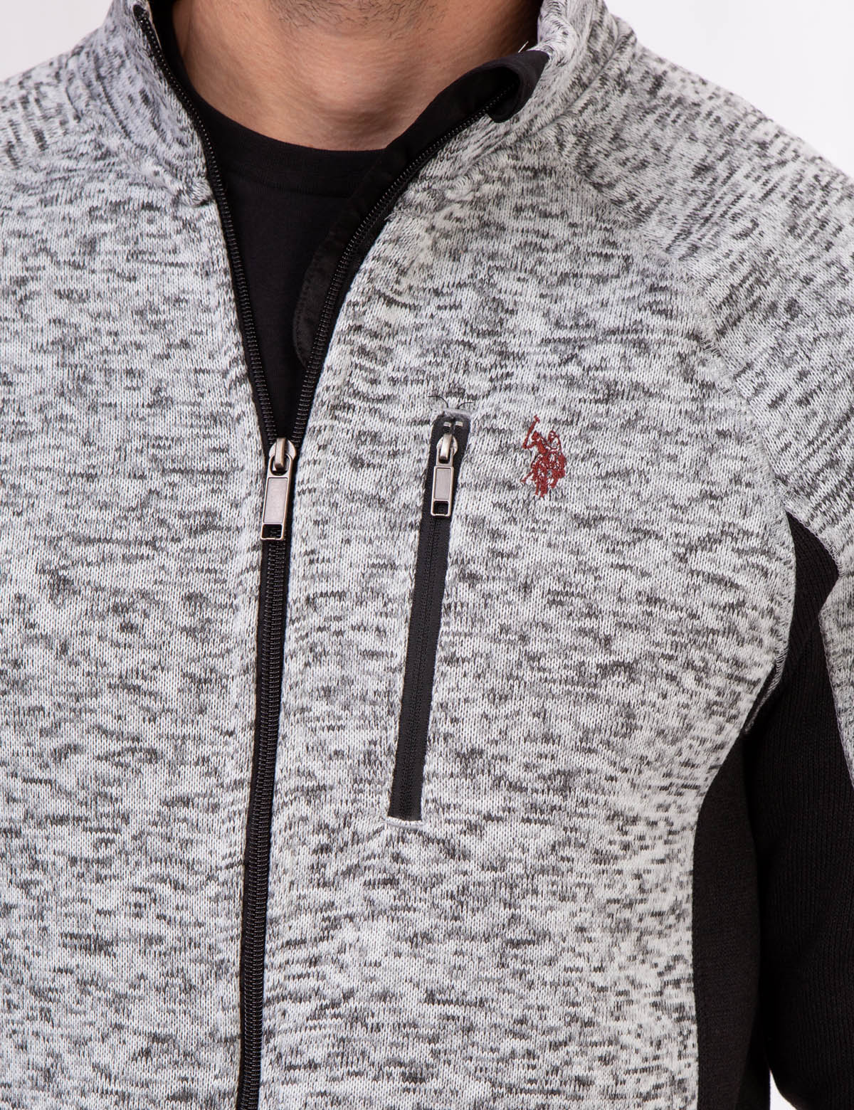 Space Dye Fleece Track Jacket with Zipper Pockets