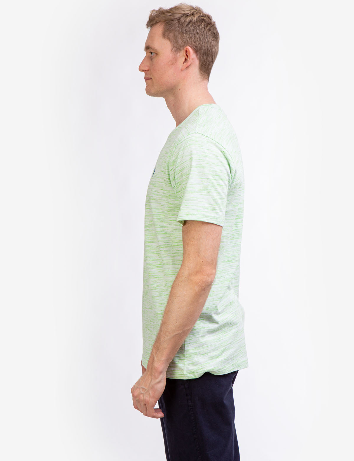 Space Dye Cotton Jersey T-Shirt with Embroidered Logo