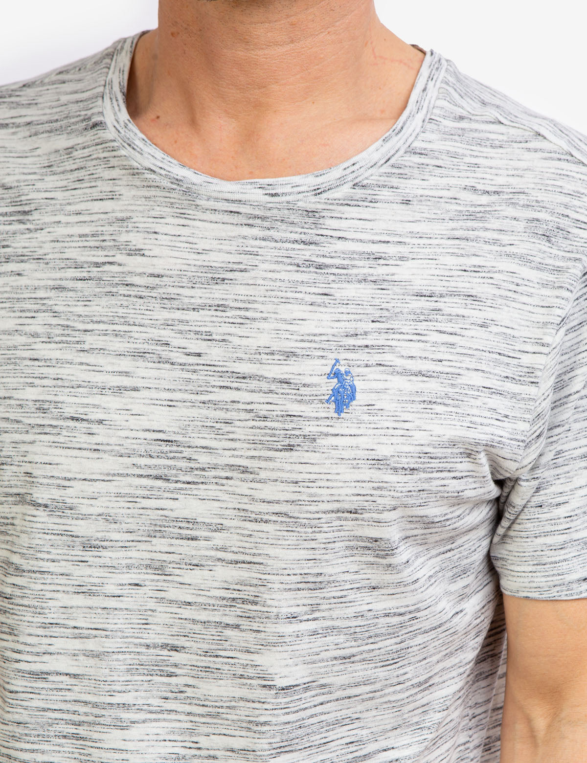 Space Dye Cotton Jersey T-Shirt with Embroidered Logo