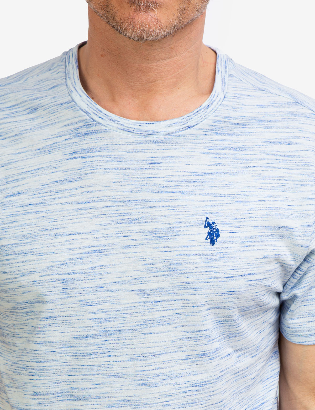 Space Dye Cotton Jersey T-Shirt with Embroidered Logo