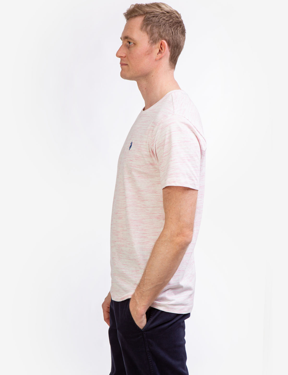 Space Dye Cotton Jersey T-Shirt with Embroidered Logo