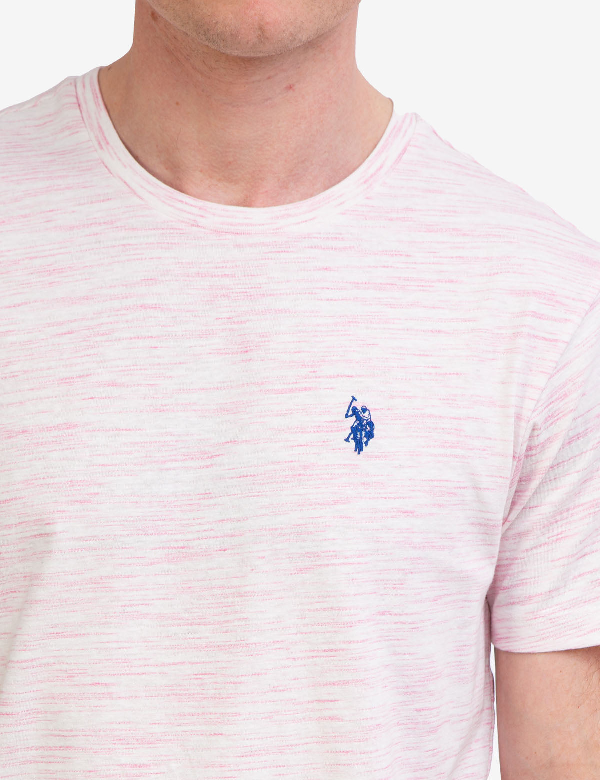 Space Dye Cotton Jersey T-Shirt with Embroidered Logo