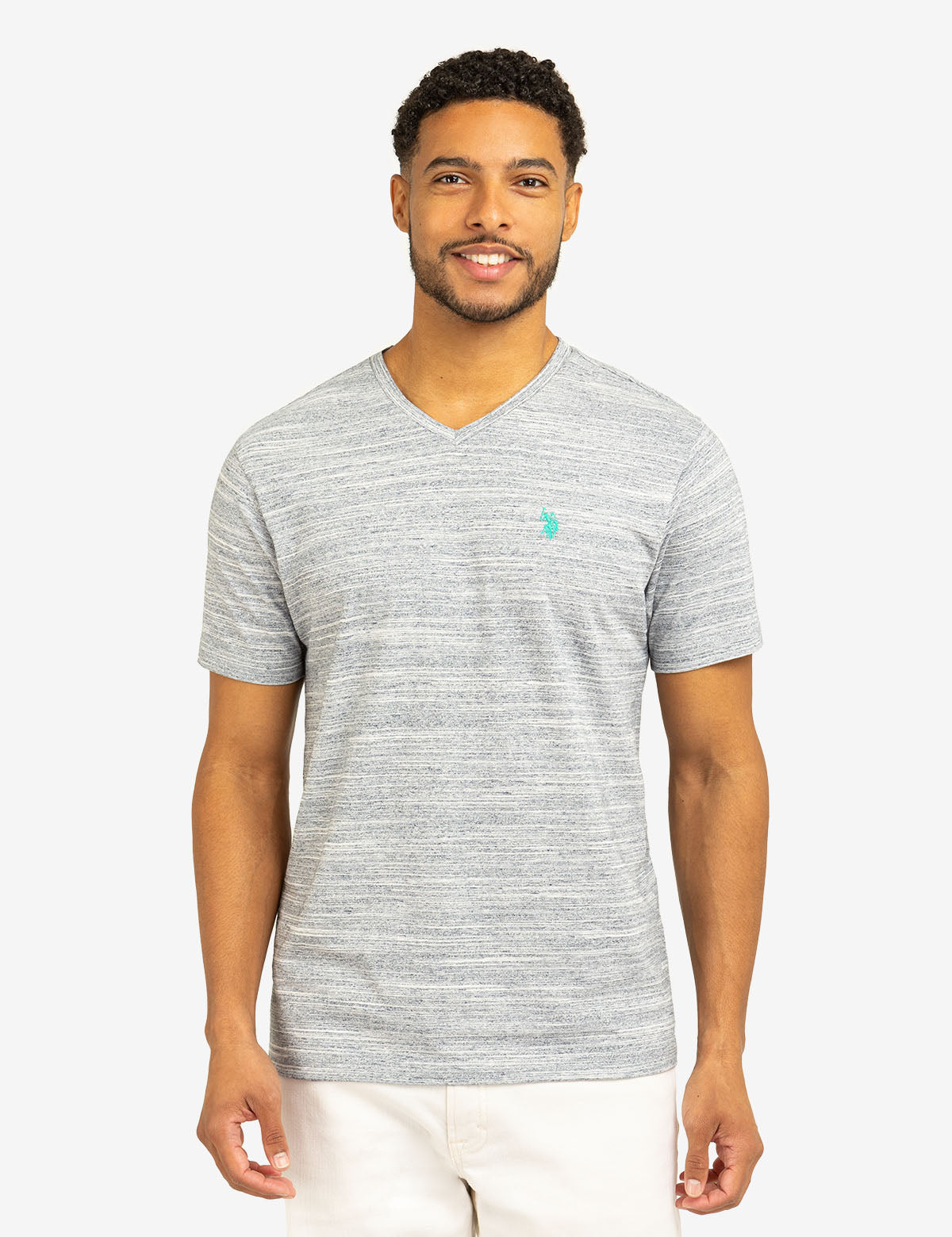 Space Dye Jersey V-Neck T-Shirt for Women & Men