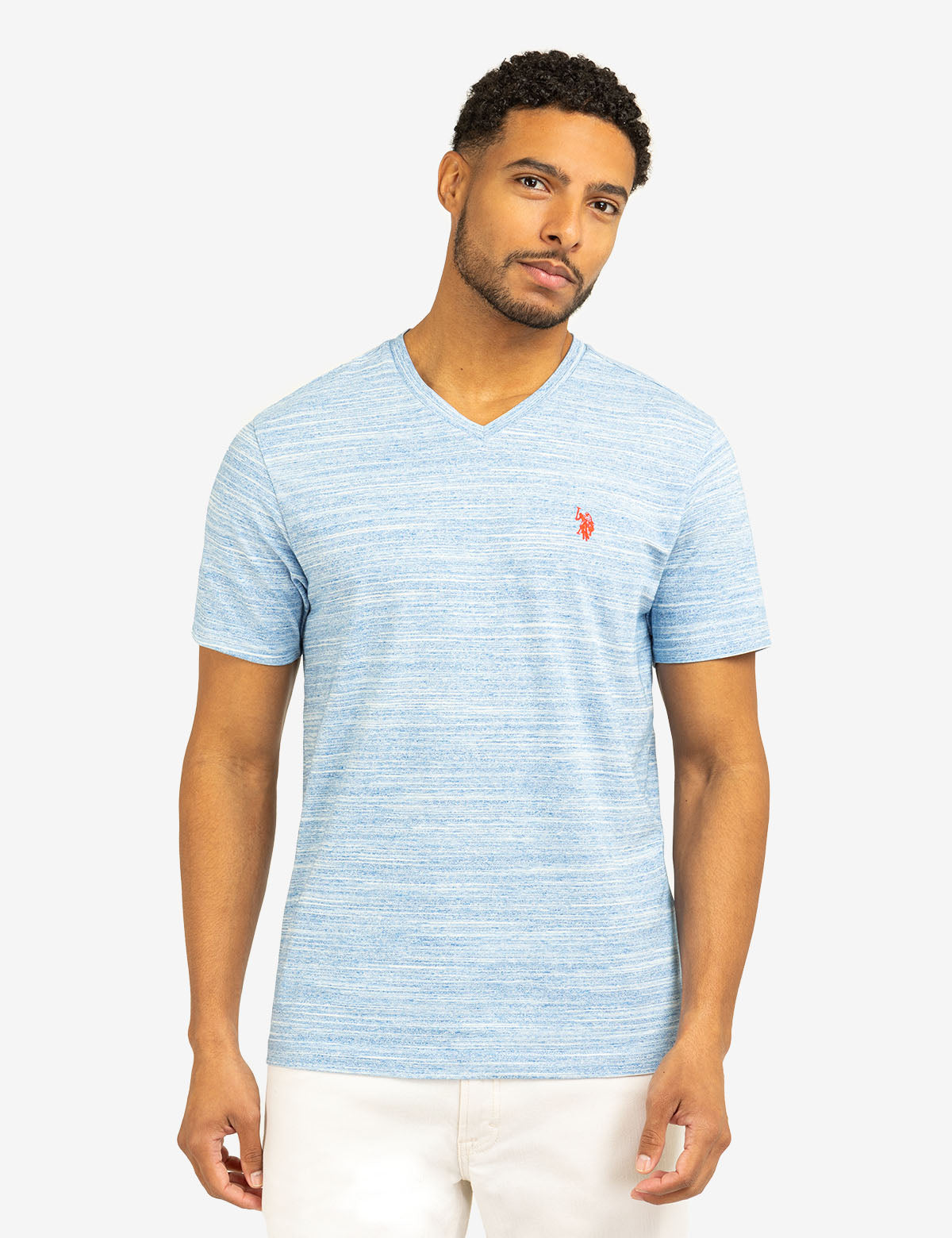 Space Dye Jersey V-Neck T-Shirt for Women & Men