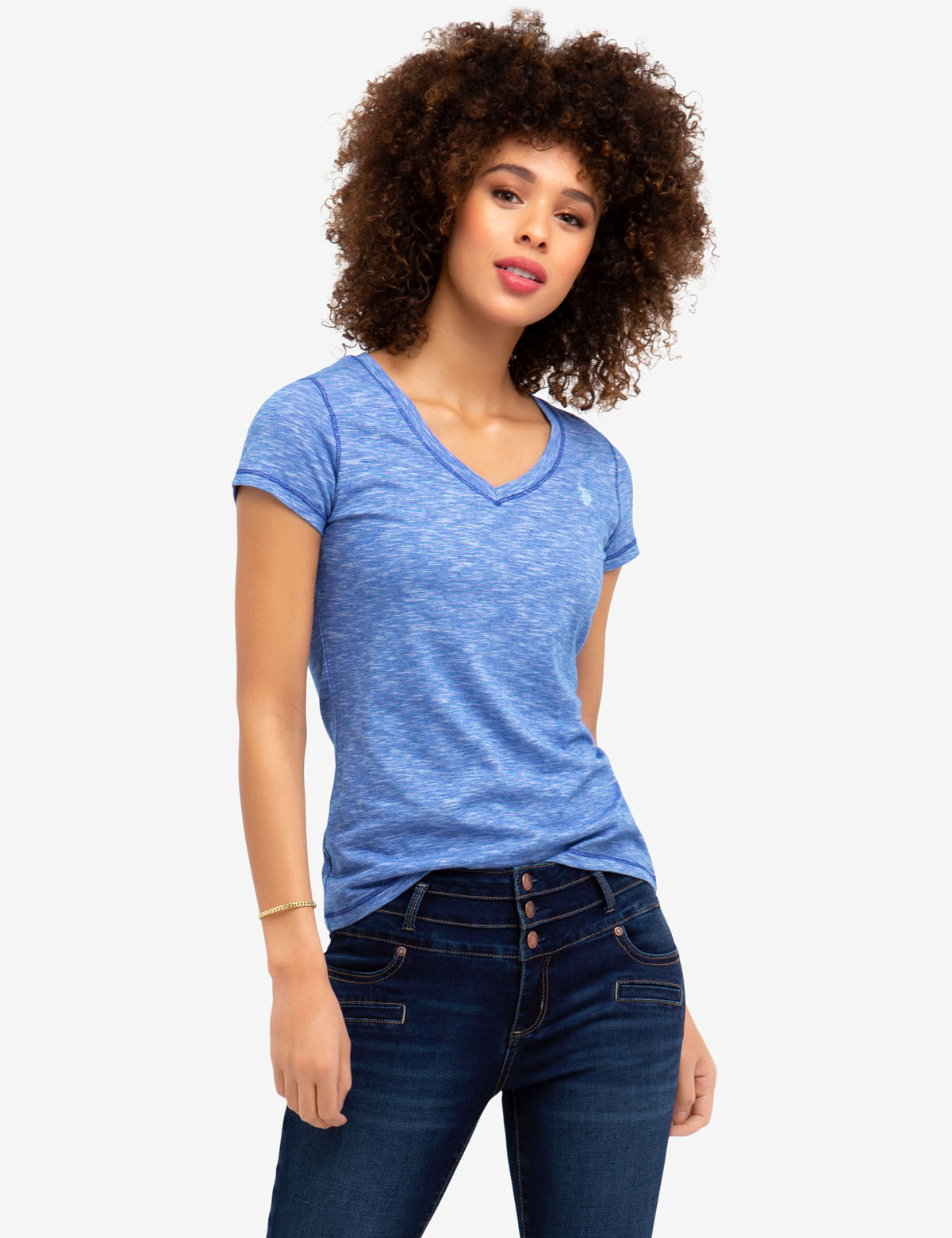 Space Dyed Cotton V-Neck T-Shirt for Men & Women