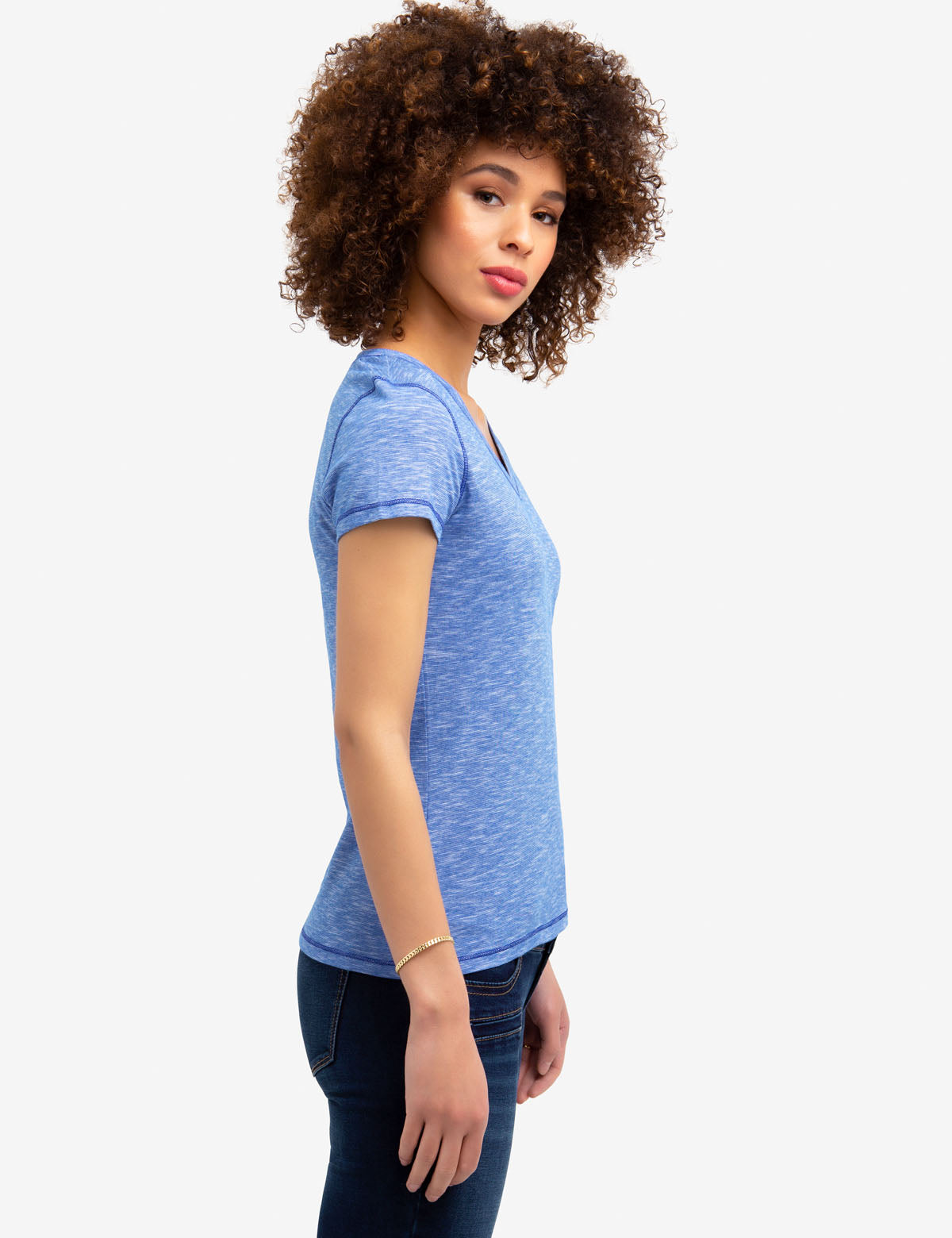 Space Dyed Cotton V-Neck T-Shirt for Men & Women