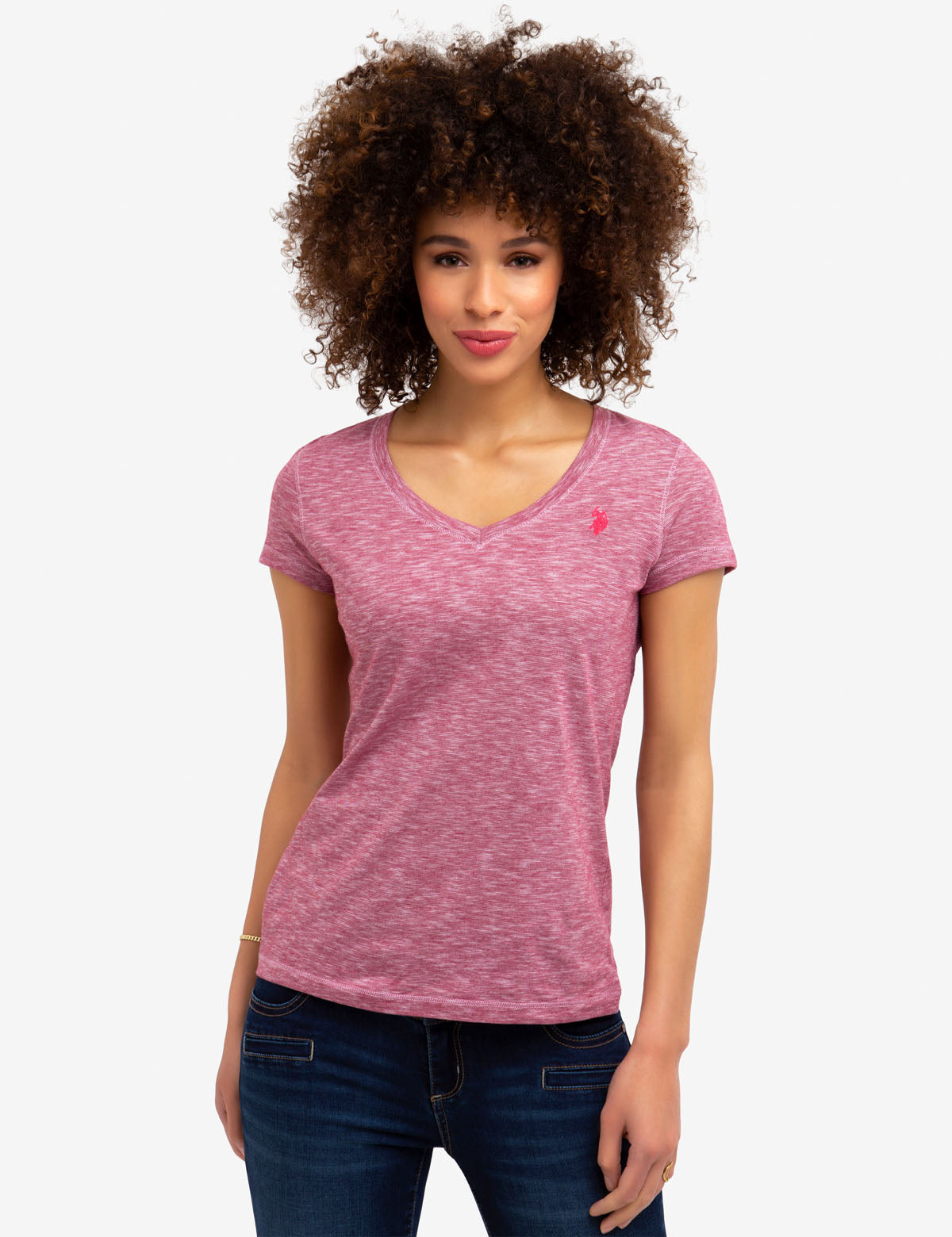 Space Dyed Cotton V-Neck T-Shirt for Men & Women