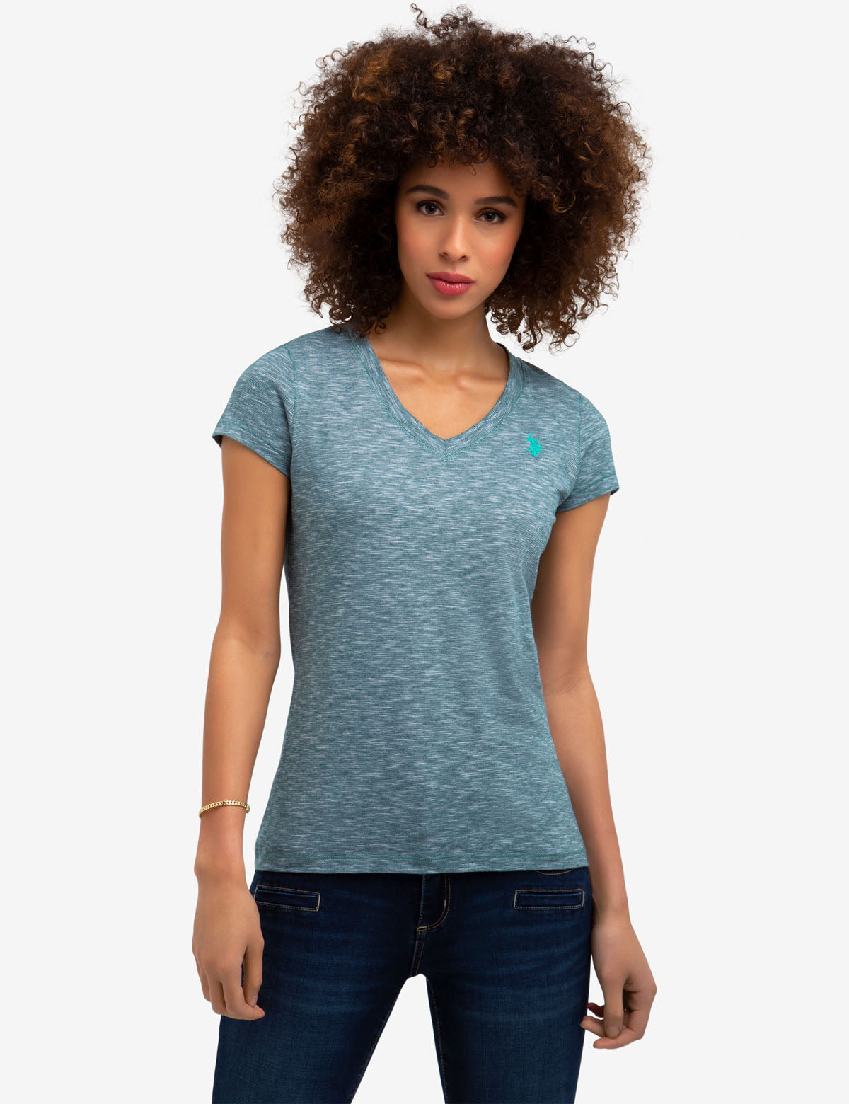 Space Dyed Cotton V-Neck T-Shirt for Men & Women