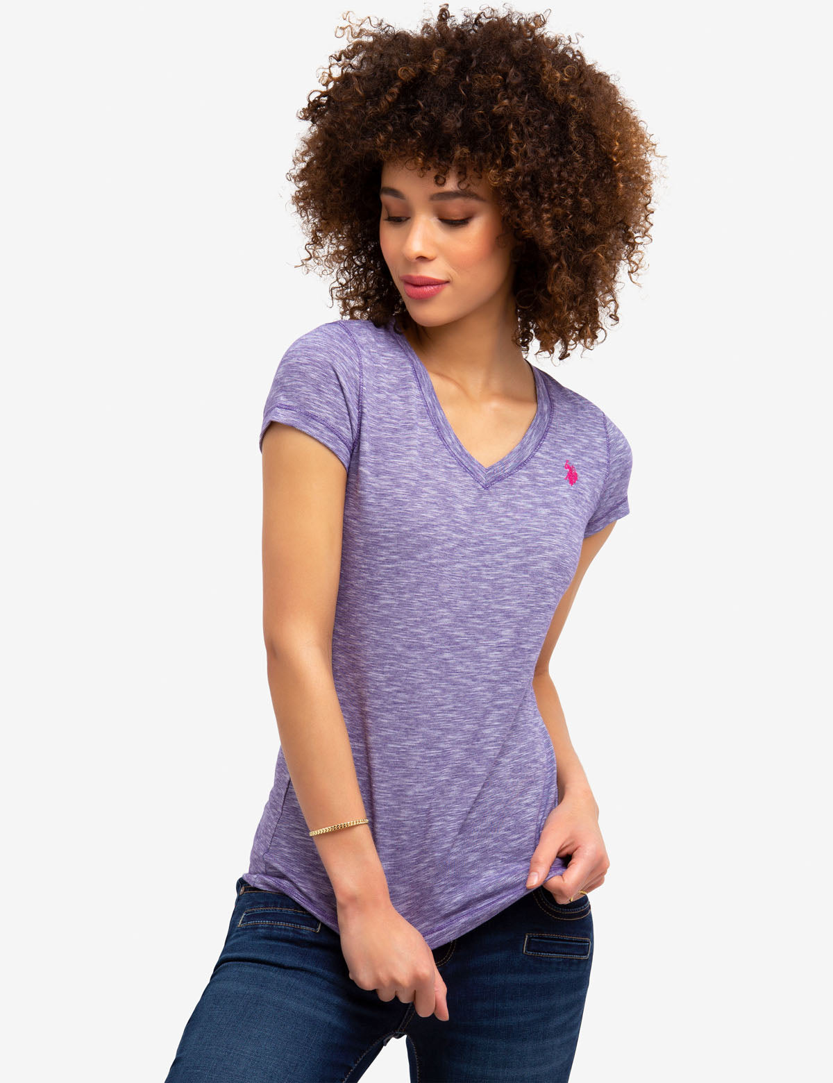Space Dyed Cotton V-Neck T-Shirt for Men & Women