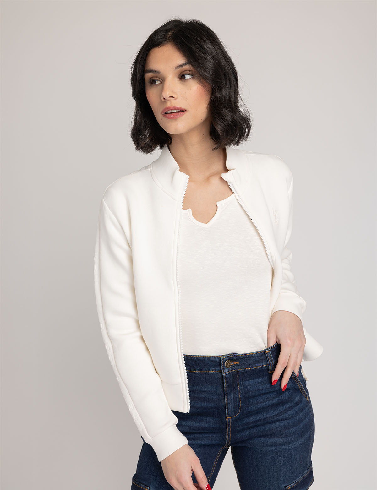 Notch Neck Long Sleeve T-Shirt for Men & Women