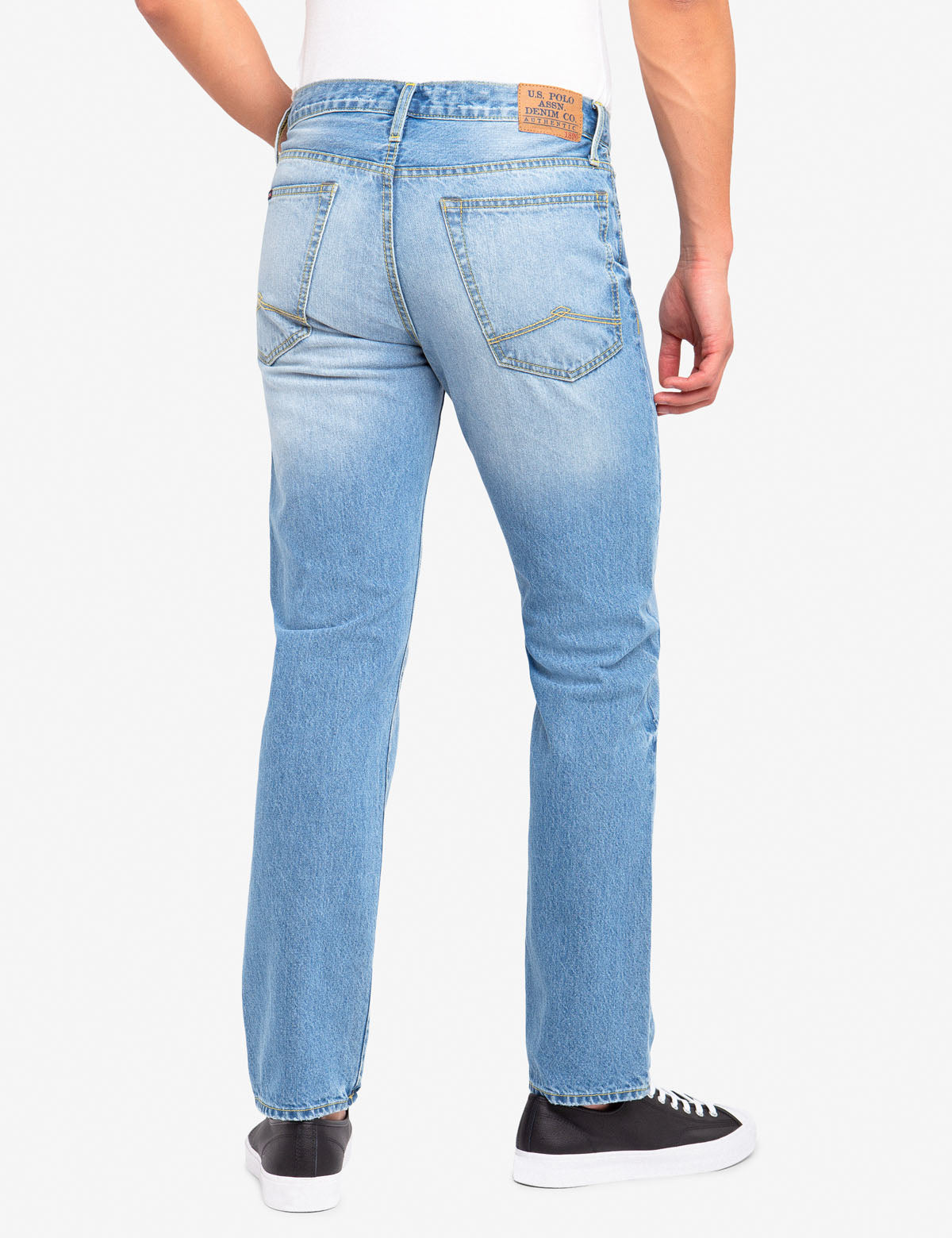 Men's Light Wash Straight Fit Jeans - 100% Cotton