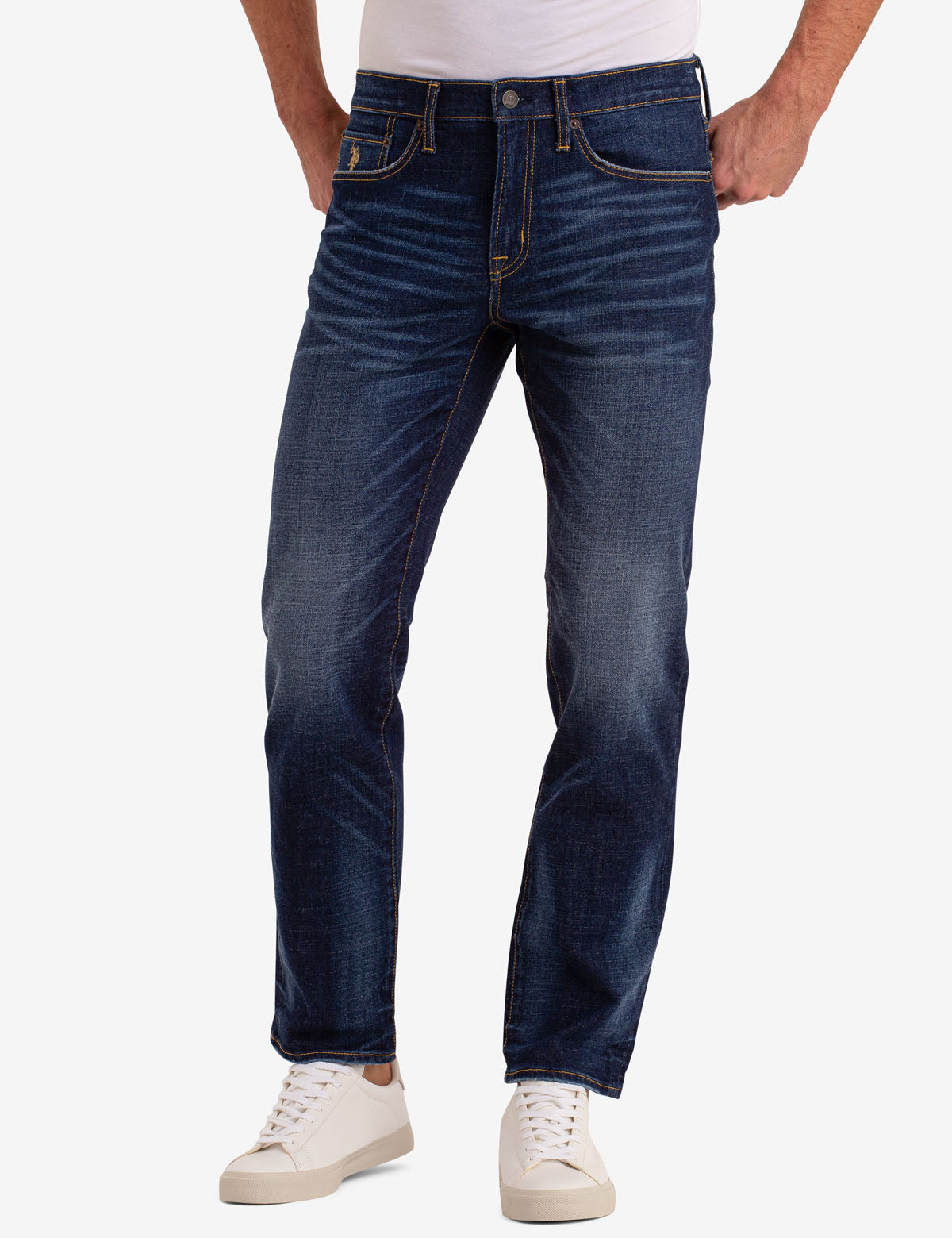 Men's Light Wash Straight Fit Jeans - 100% Cotton