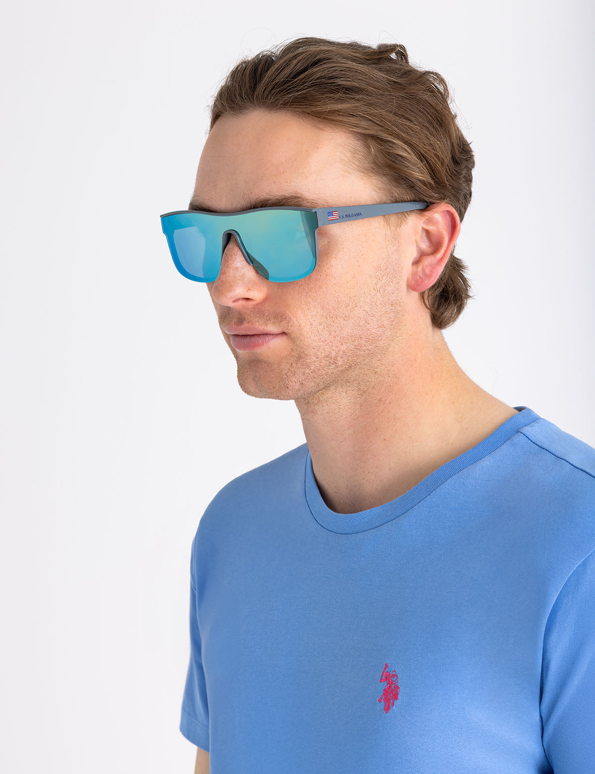 Men's Plastic Shield Sunglasses – UV Protection & Stylish Design