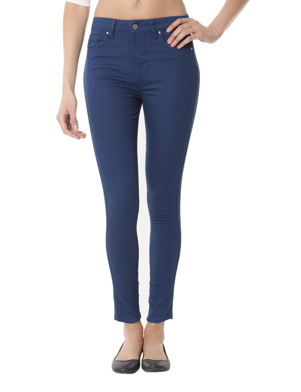 Women's Stretch Denim Jeggings with Button Closure