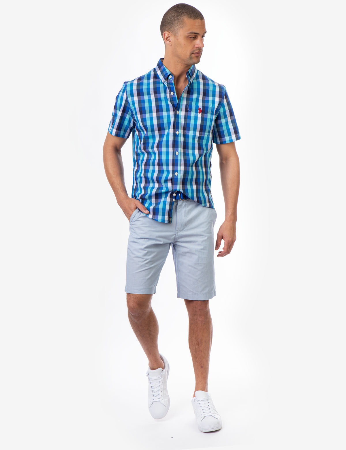 U.S. Polo Assn. Cotton Madras Plaid Short Sleeve Shirt